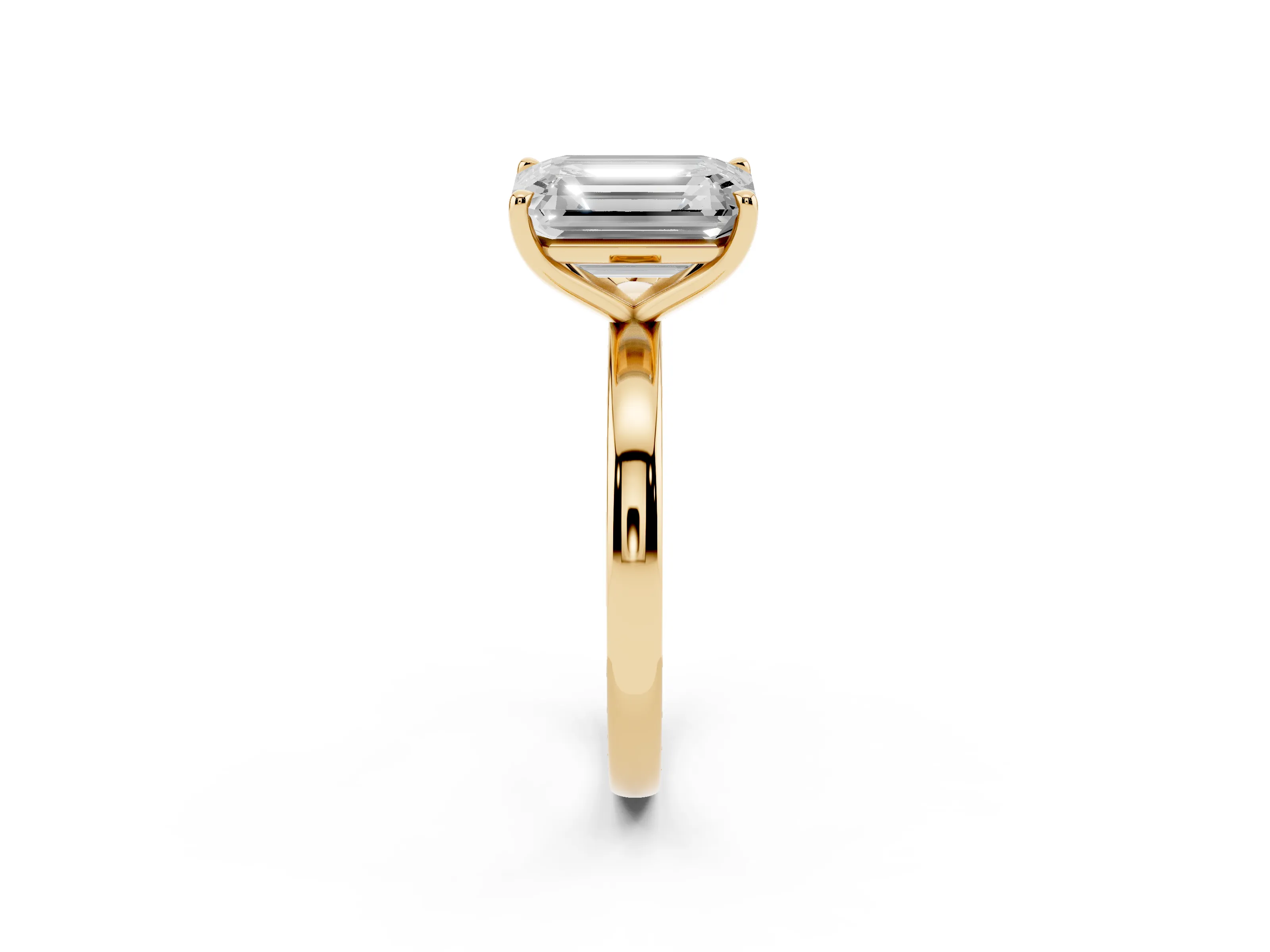 Fancy Pink Pear Cut and Emerald Cut Toi Moi Ring Set in Yellow gold with Prong Setting