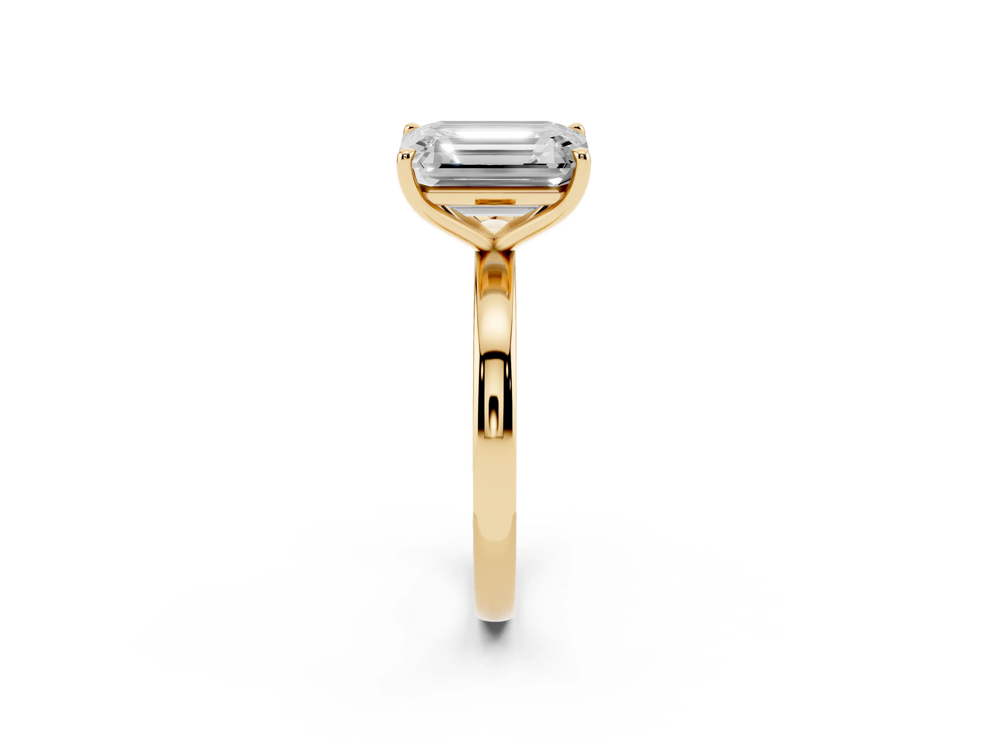 Pear Cut and Emerald Cut Toi Moi Ring Set in Yellow gold with Prong Setting