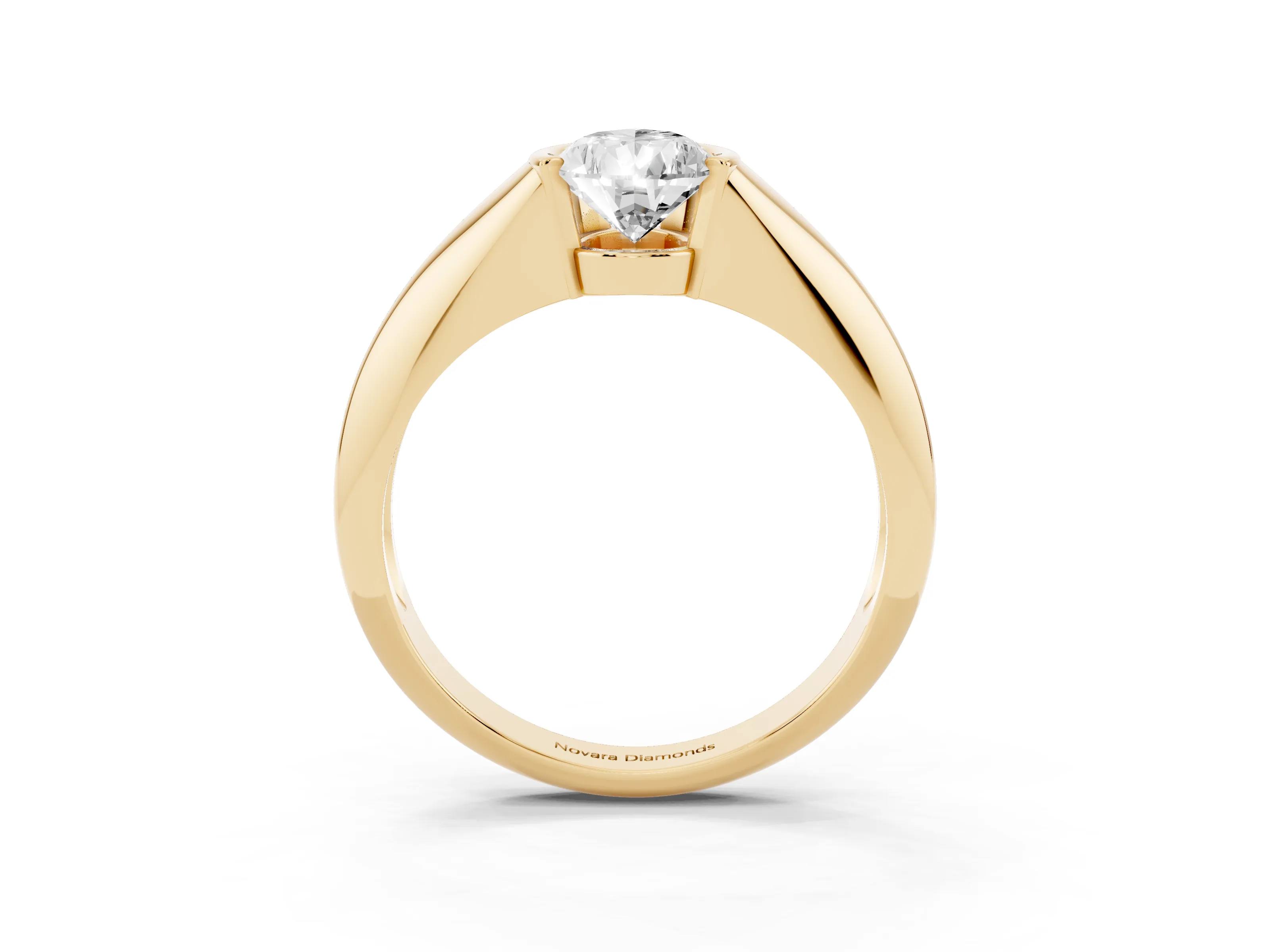 Pear Cut Diamond Solitaire Tension Set Ring Set in Yellow gold