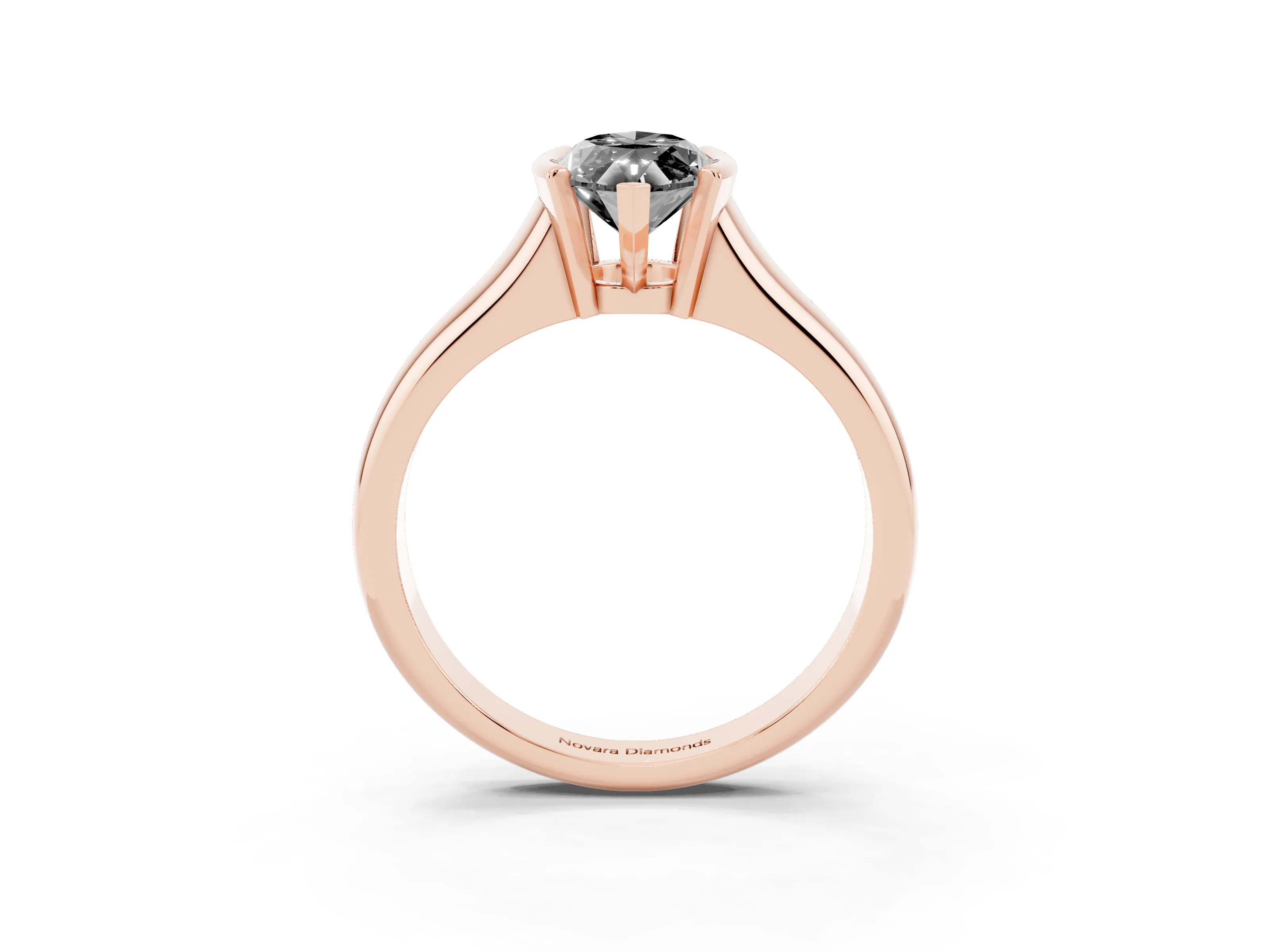 Fancy Black Marquise Cut Diamond Solitaire Tension Set Ring Set in Rose gold with Split Shank Band