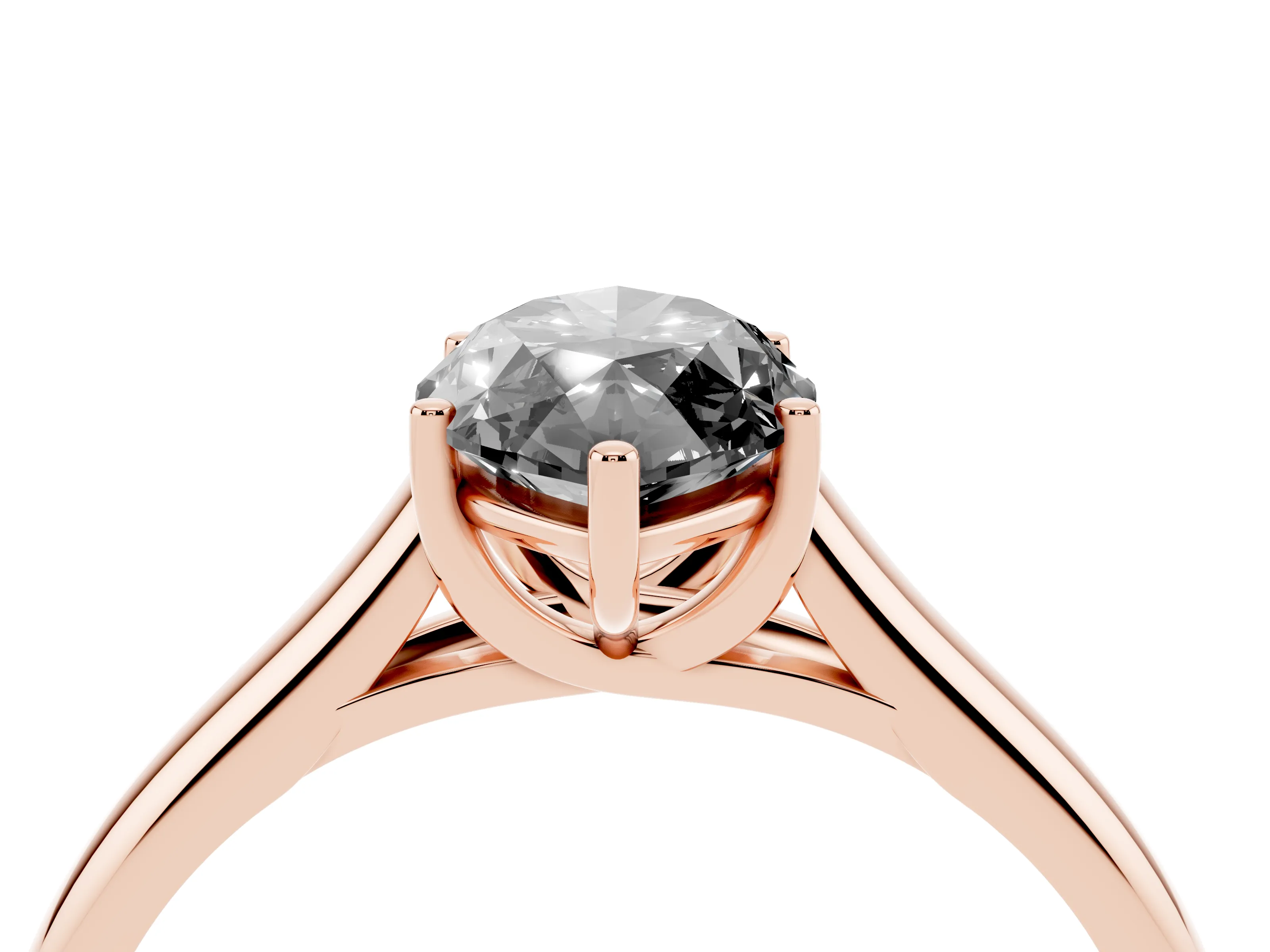 Fancy Black Marquise Cut Diamond Solitaire Engagement Ring Set in Rose gold with Subtly Tapered Band and Prong Setting