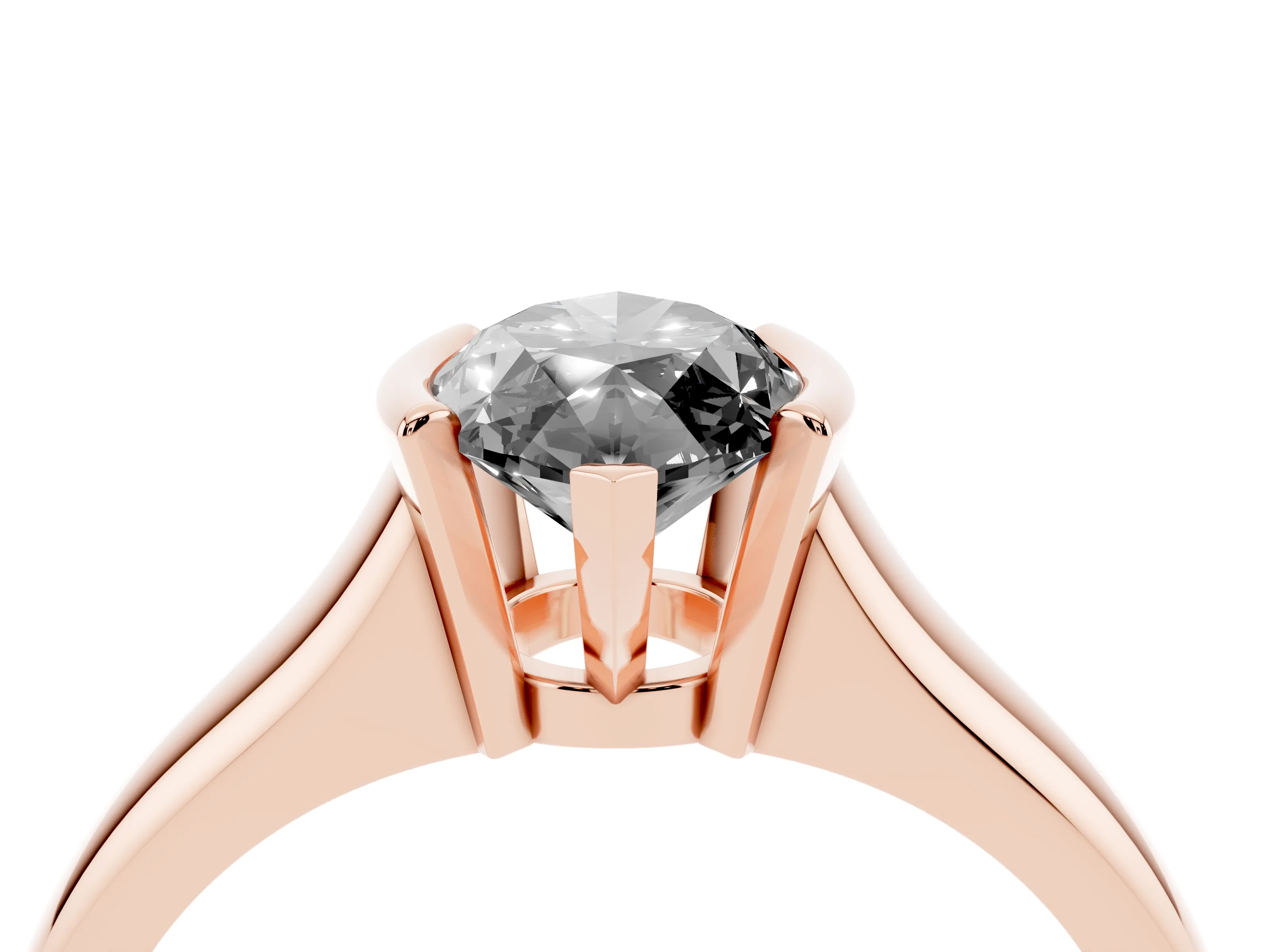 Fancy Black Marquise Cut Diamond Solitaire Tension Set Ring Set in Rose gold with Split Shank Band