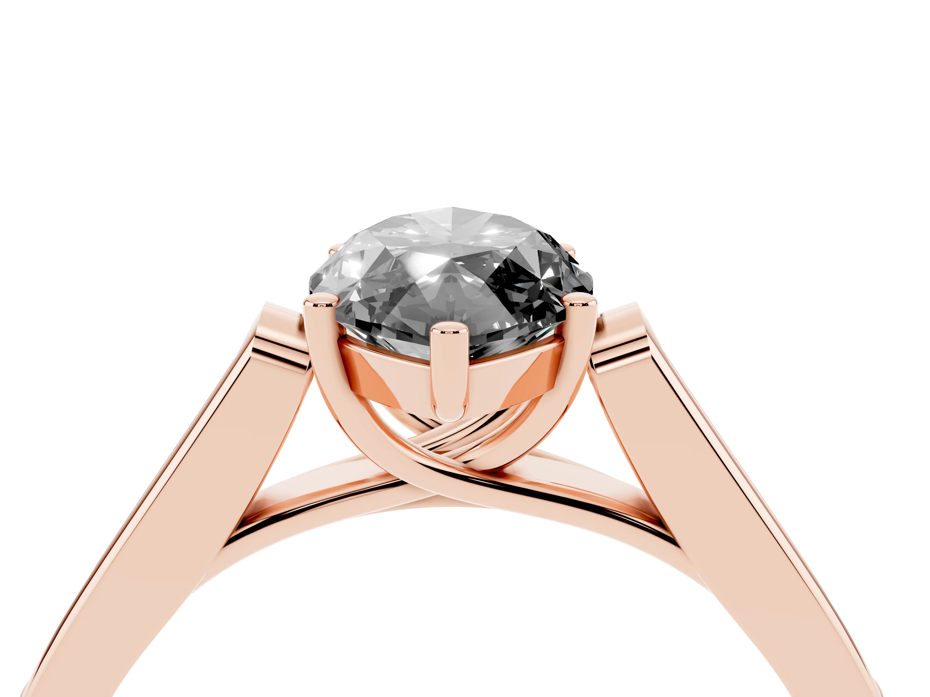 Fancy Black Marquise Cut Diamond Solitaire Cathedral Engagement Ring Set in Rose gold with Channel-Set Band and Prong Setting
