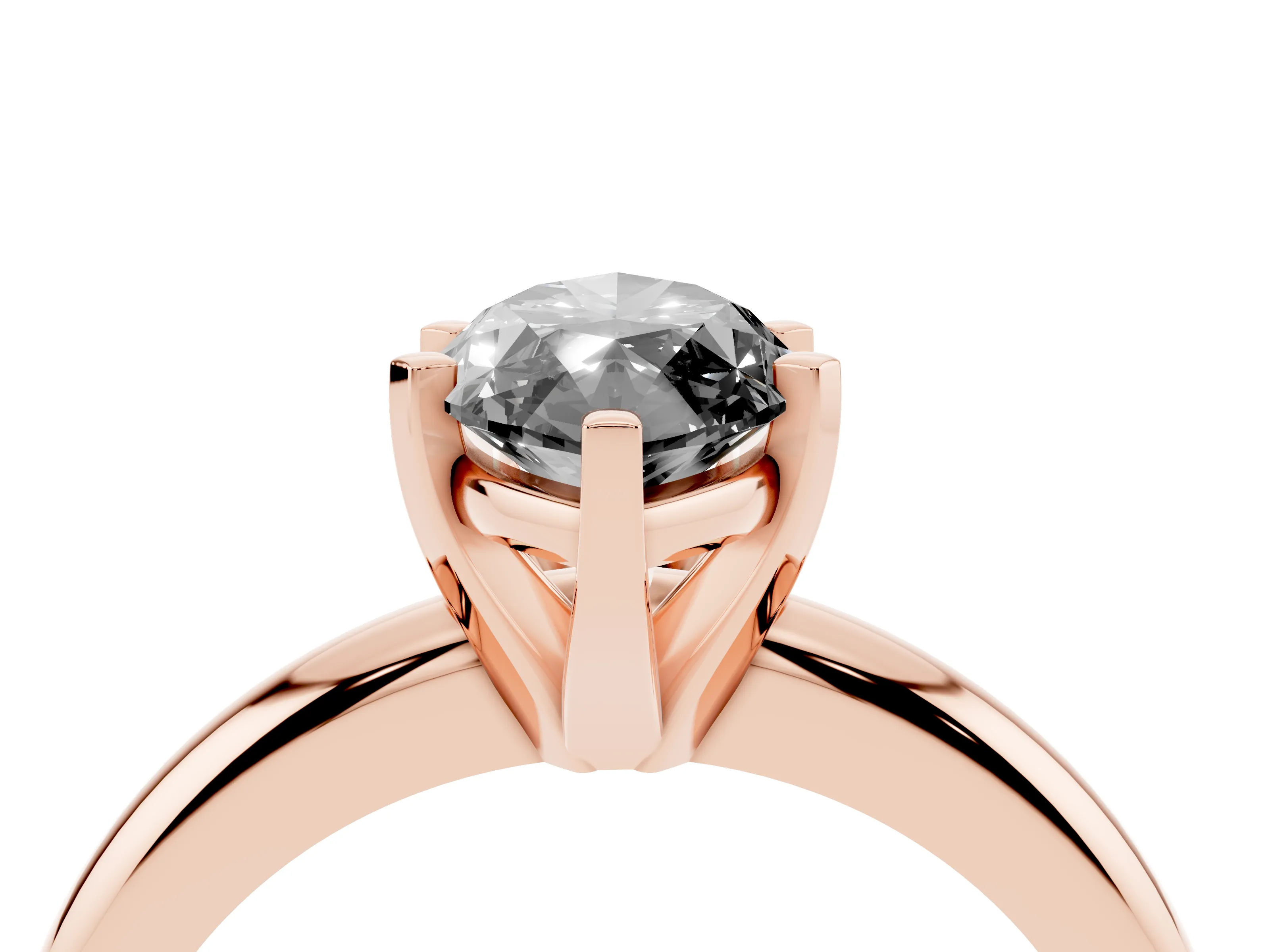 Fancy Black Marquise Cut Diamond Solitaire Engagement Ring Set in Rose gold with Round Band and Prong Setting