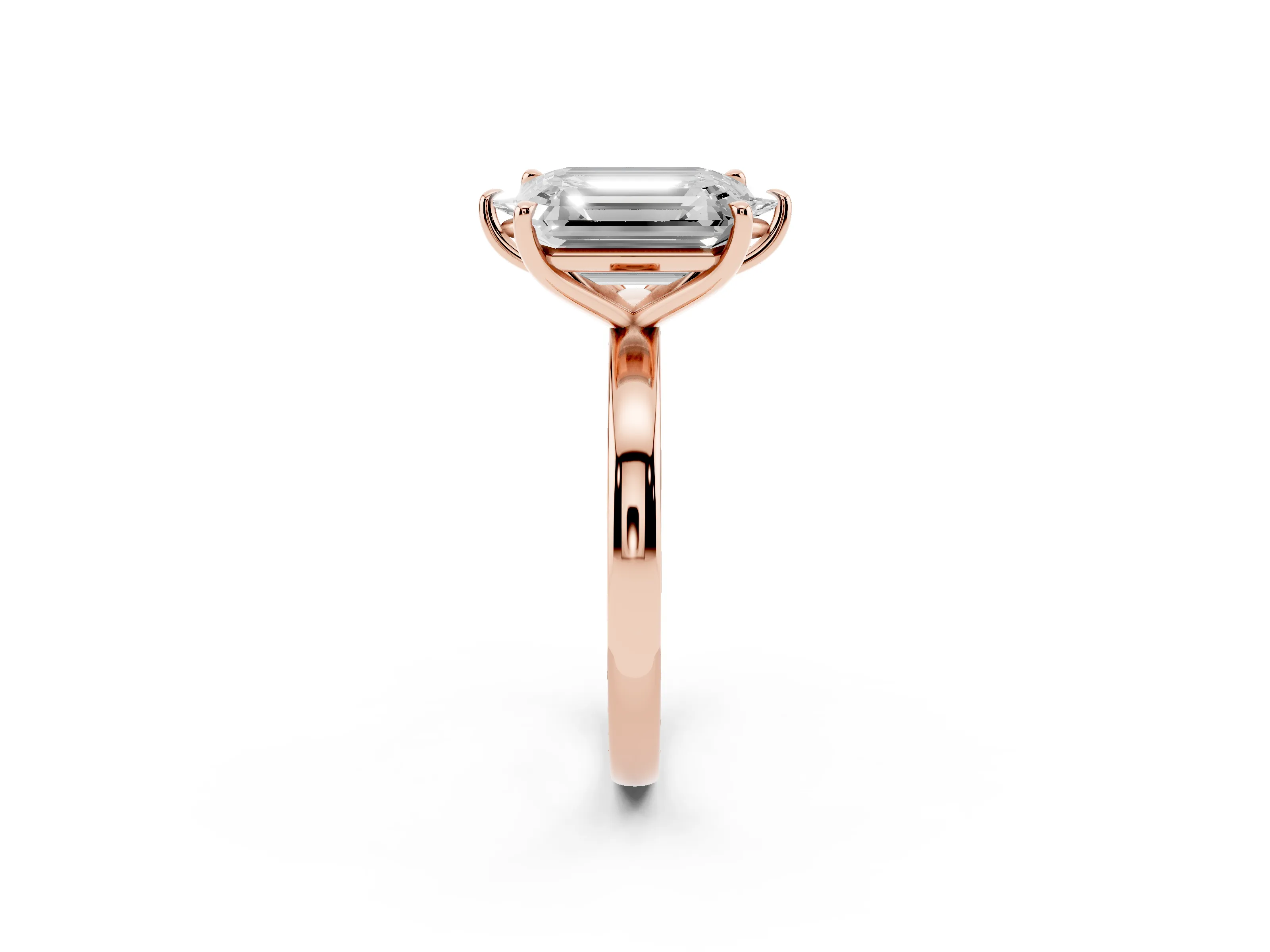 Marquise Cut and Emerald Cut Toi Moi Ring Set in Rose gold with Prong Setting