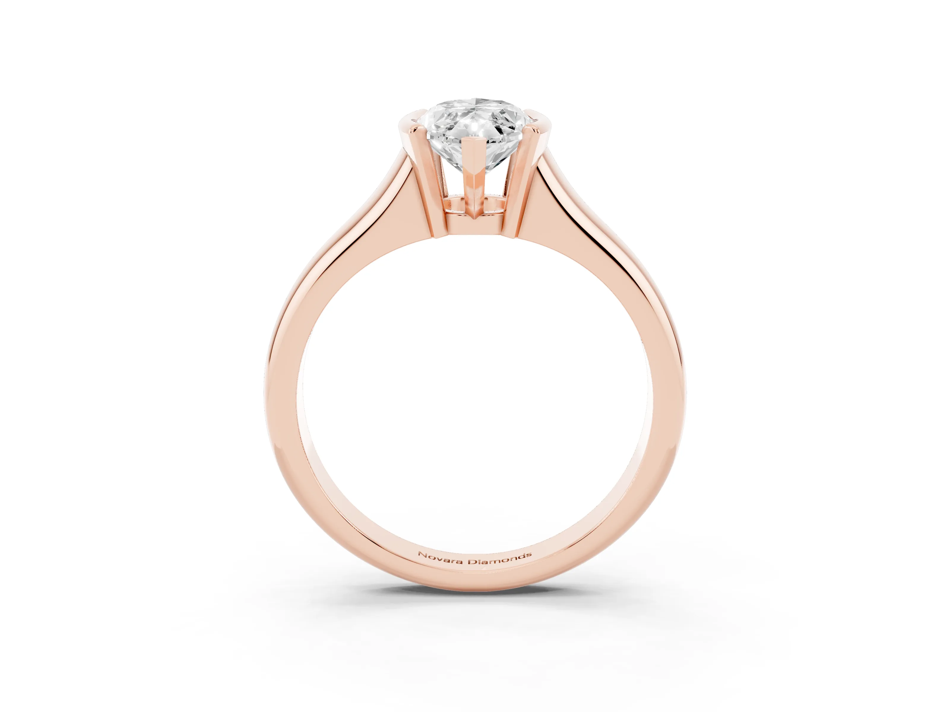 Marquise Cut Diamond Solitaire Tension Set Ring Set in Rose gold with Split Shank Band
