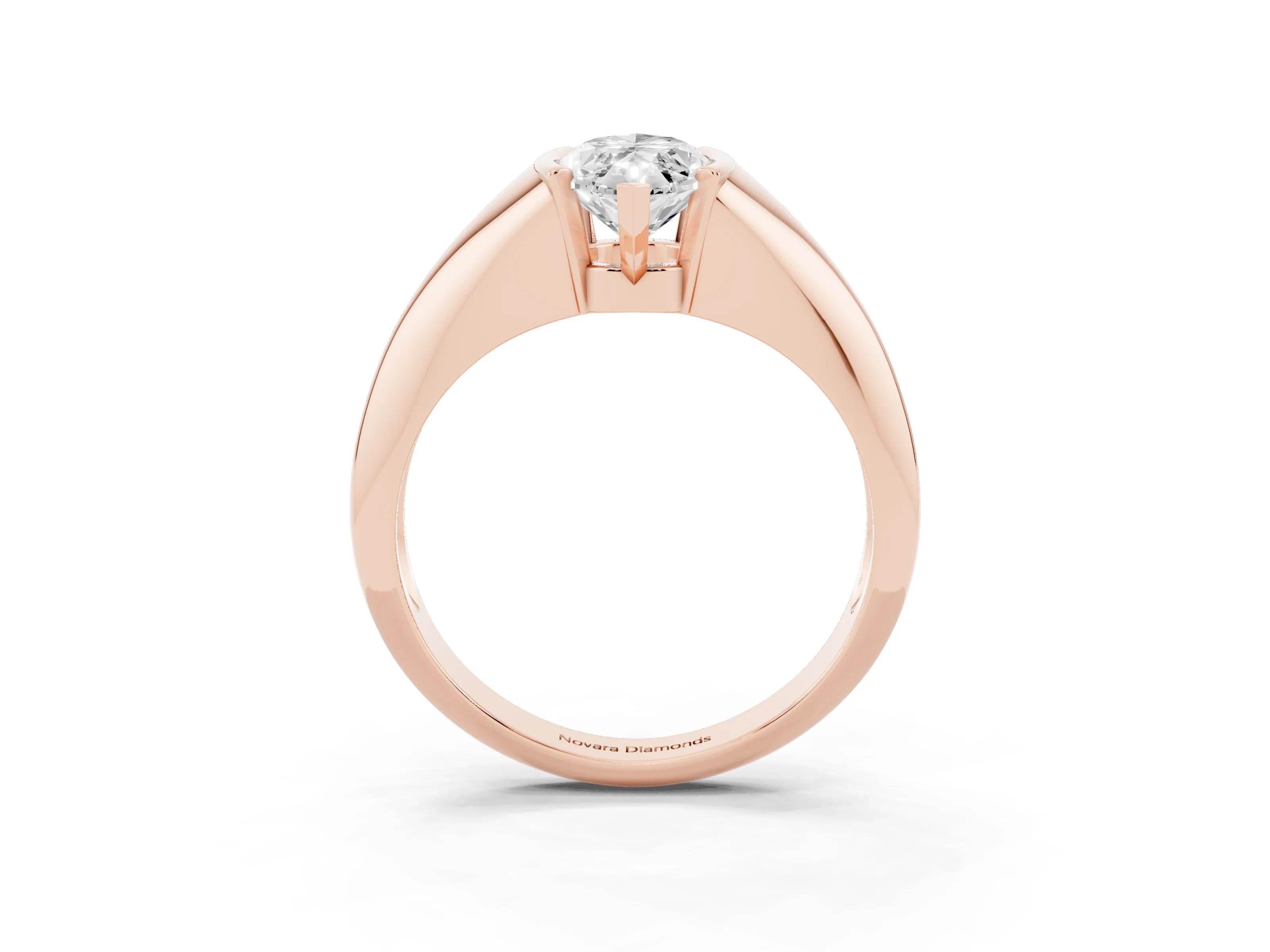 Marquise Cut Diamond Solitaire Tension Set Ring Set in Rose gold