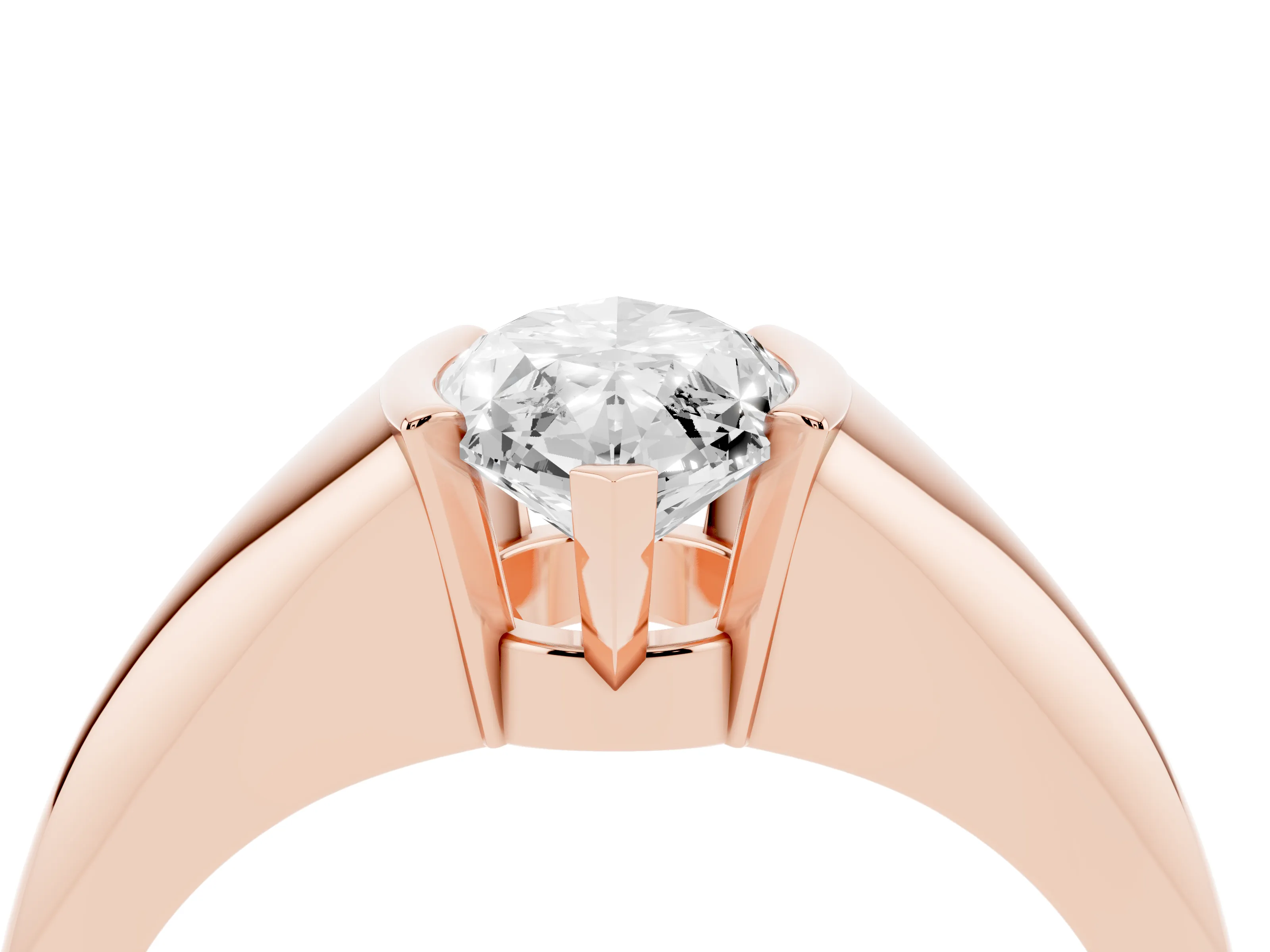 Marquise Cut Diamond Solitaire Tension Set Ring Set in Rose gold