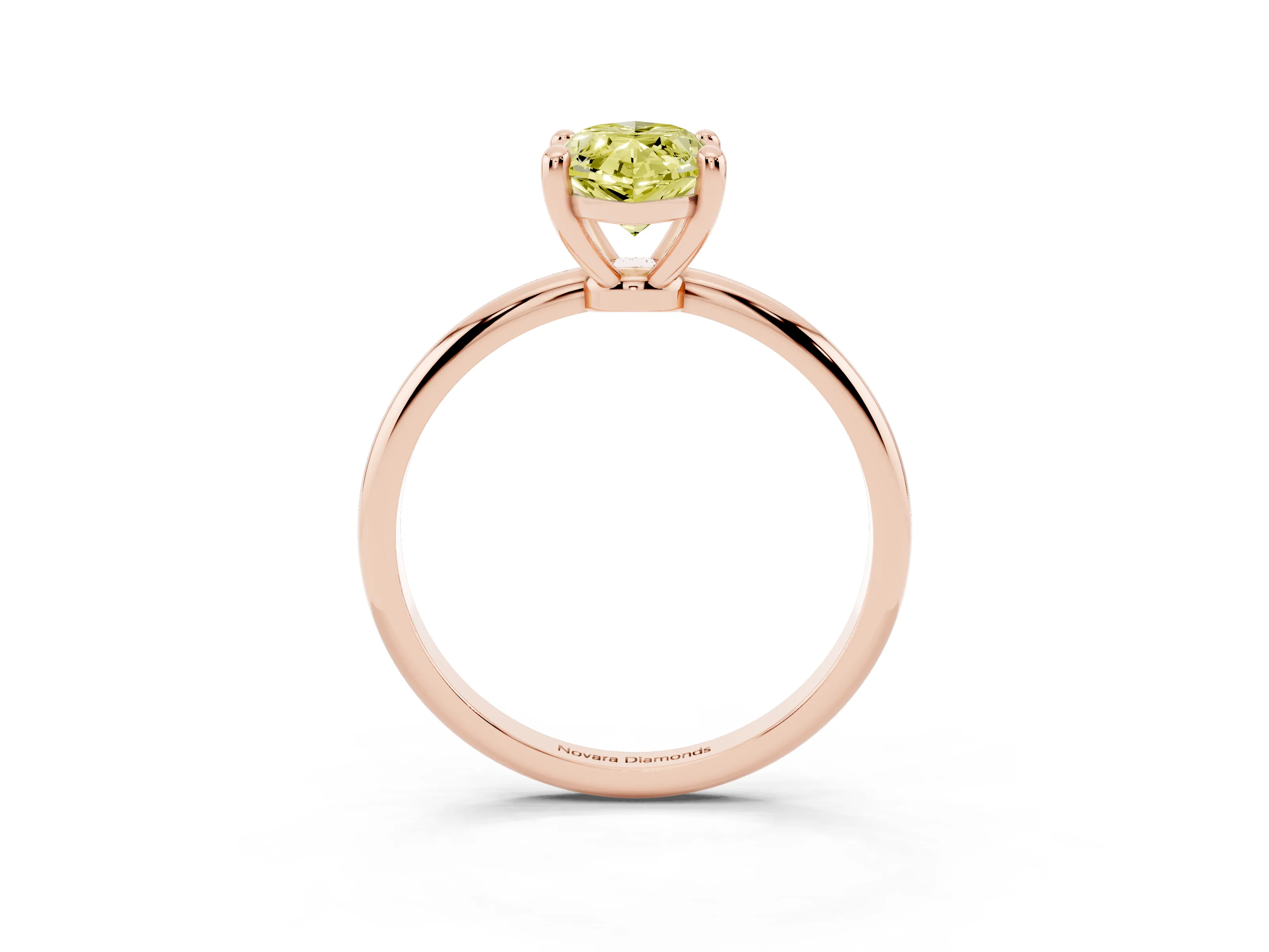 Fancy Yellow Marquise Cut Diamond Solitaire Ring Set in Rose gold with Secure Prong Setting on a Classic Band