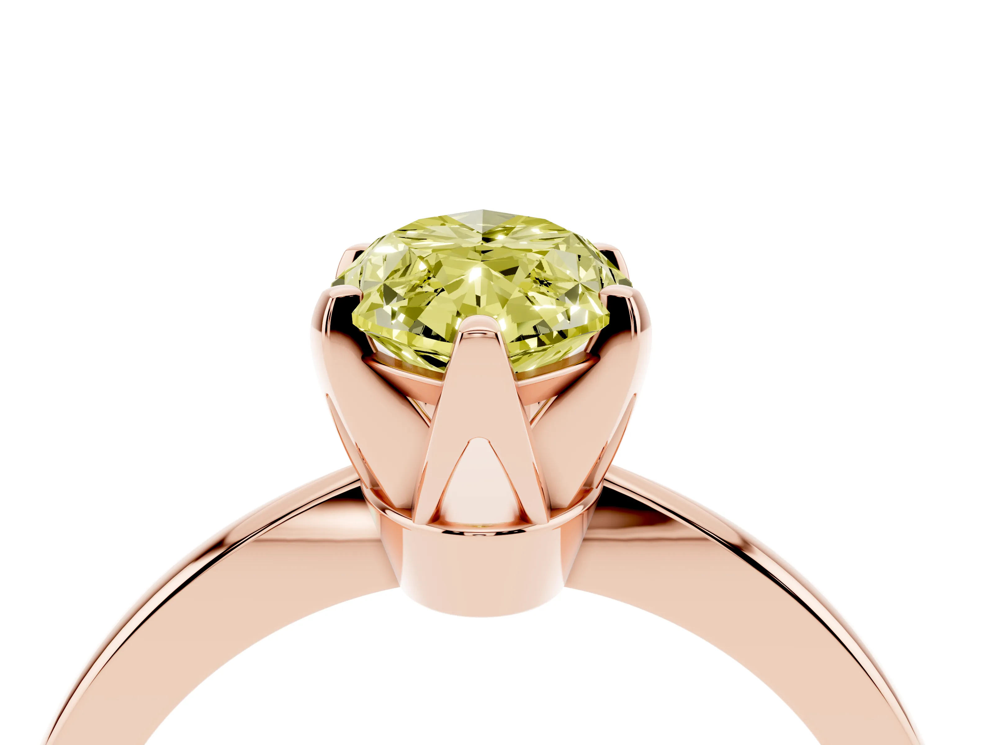 Fancy Yellow Marquise Cut Diamond Solitaire Engagement Ring Set in Rose gold with Slim Tapered Solitaire Band