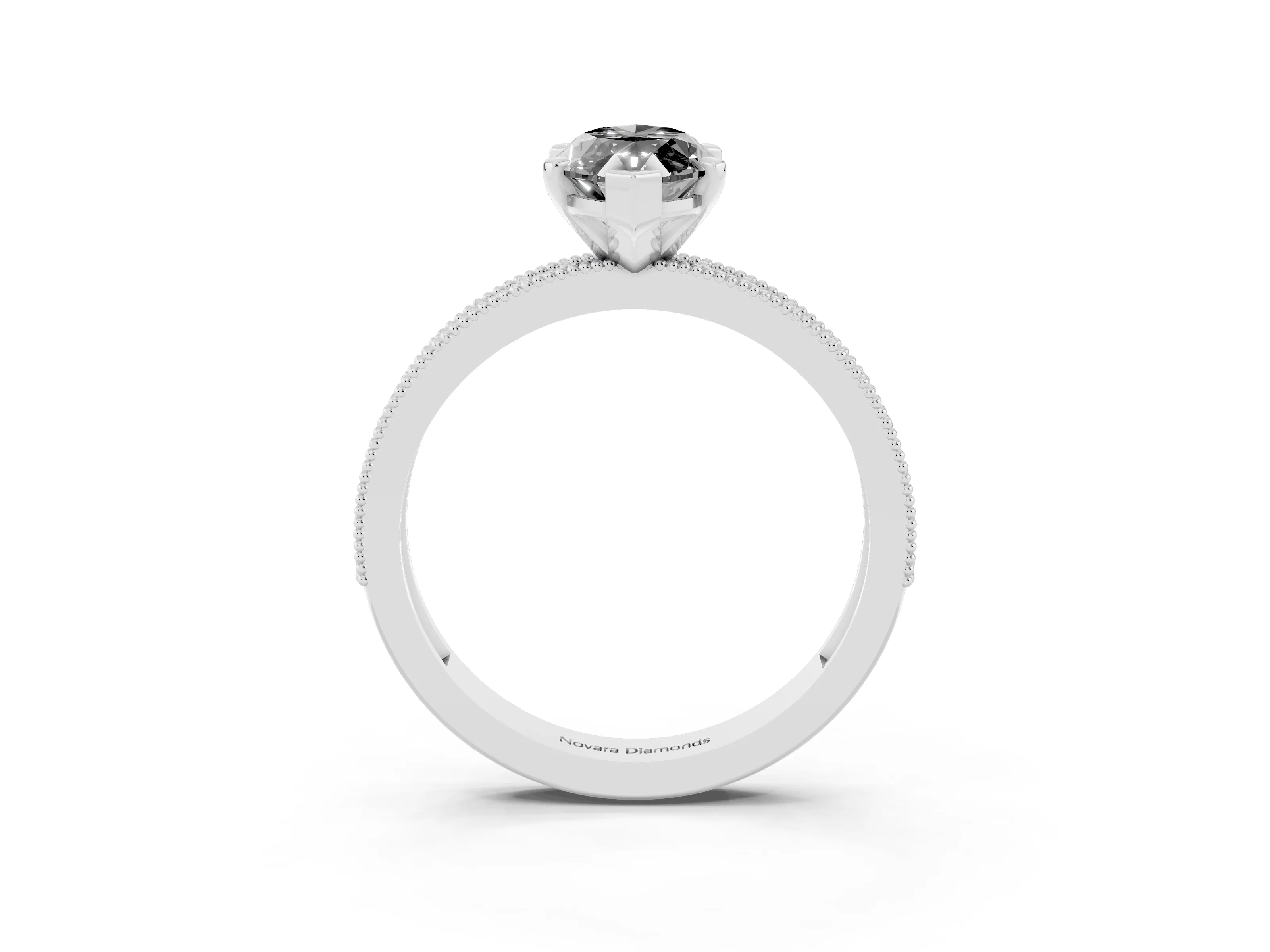 Fancy Black Marquise Cut Diamond Milgrain Pavé Engagement Ring Set in Silver with Prong Setting