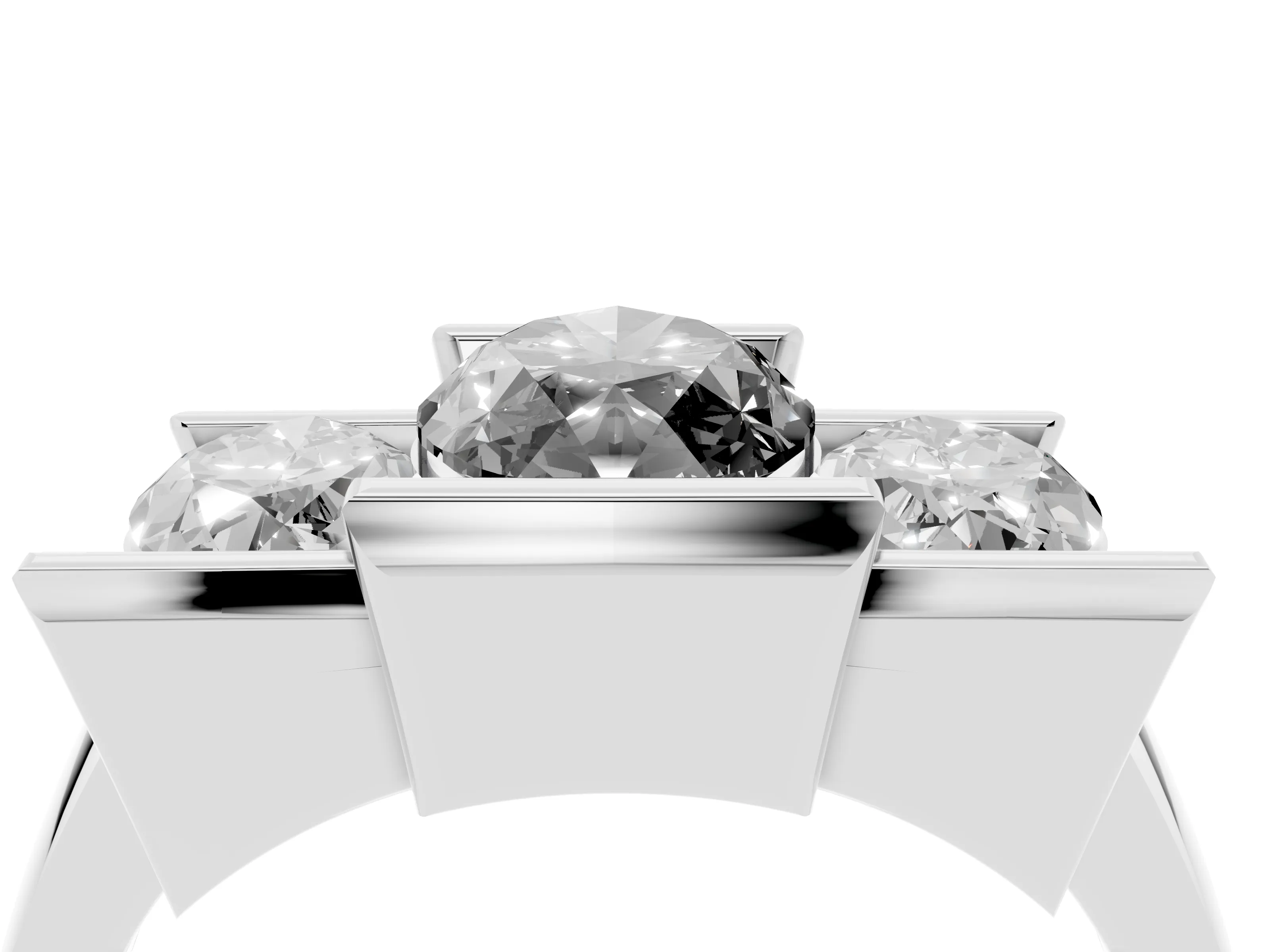 Fancy Black Marquise Cut Diamond Three-Stone Channel Set Ring Set in Platinum with Smooth Polished Band