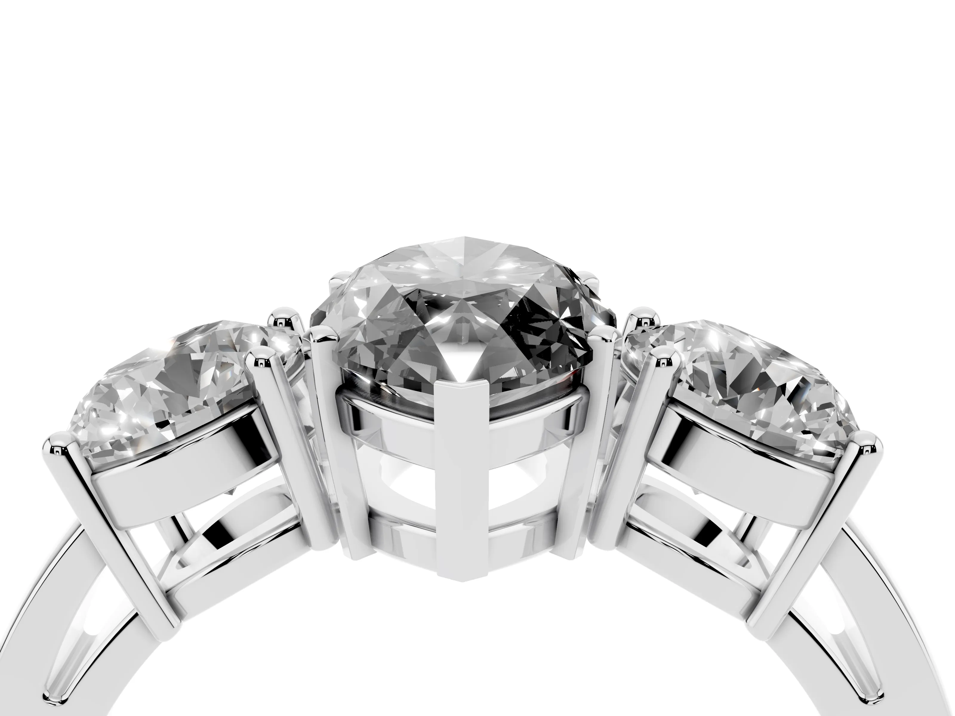 Fancy Black Marquise Cut Diamond Three-Stone Ring Set in Silver with Round Side Stones and Classic Band