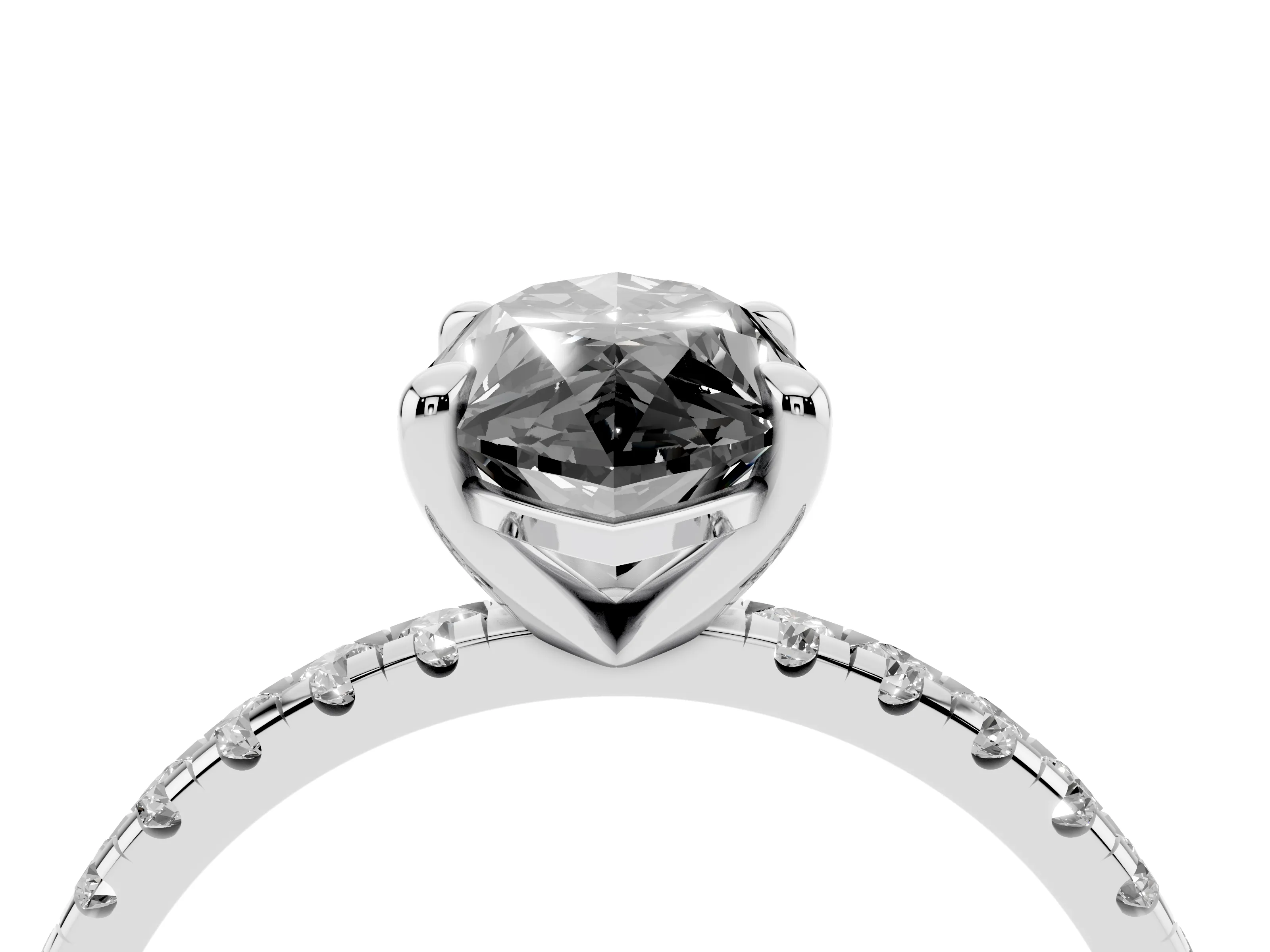 Fancy Black Marquise Cut Diamond Brilliant Solitaire Ring Set in White gold with Pavé Band and Prong Setting