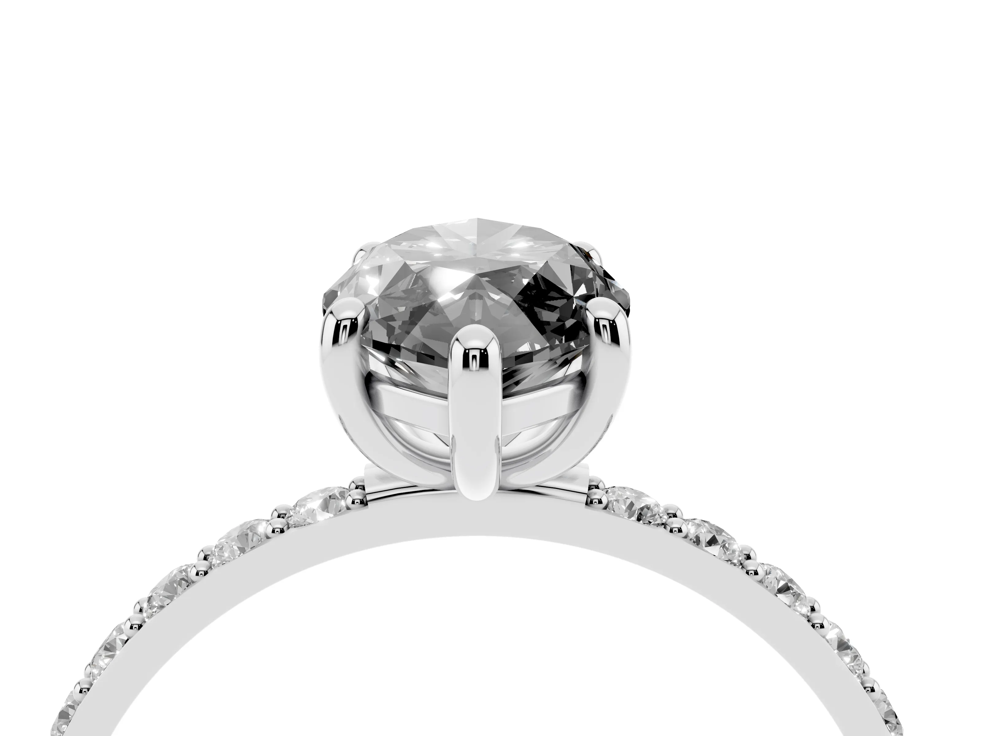 Fancy Black Marquise Cut Diamond Solitaire Ring Set in Silver with Round Pavé Band and Prong Setting