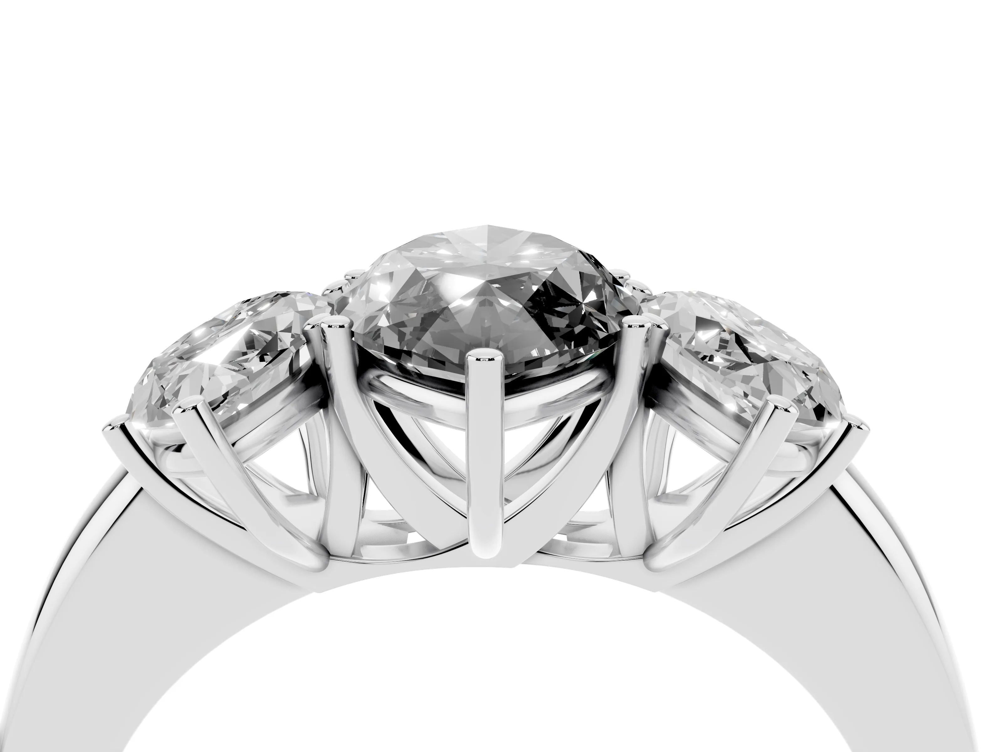 Fancy Black Marquise Cut Diamond Three-Stone Ring Set in White gold with Bold Center and Classic Band