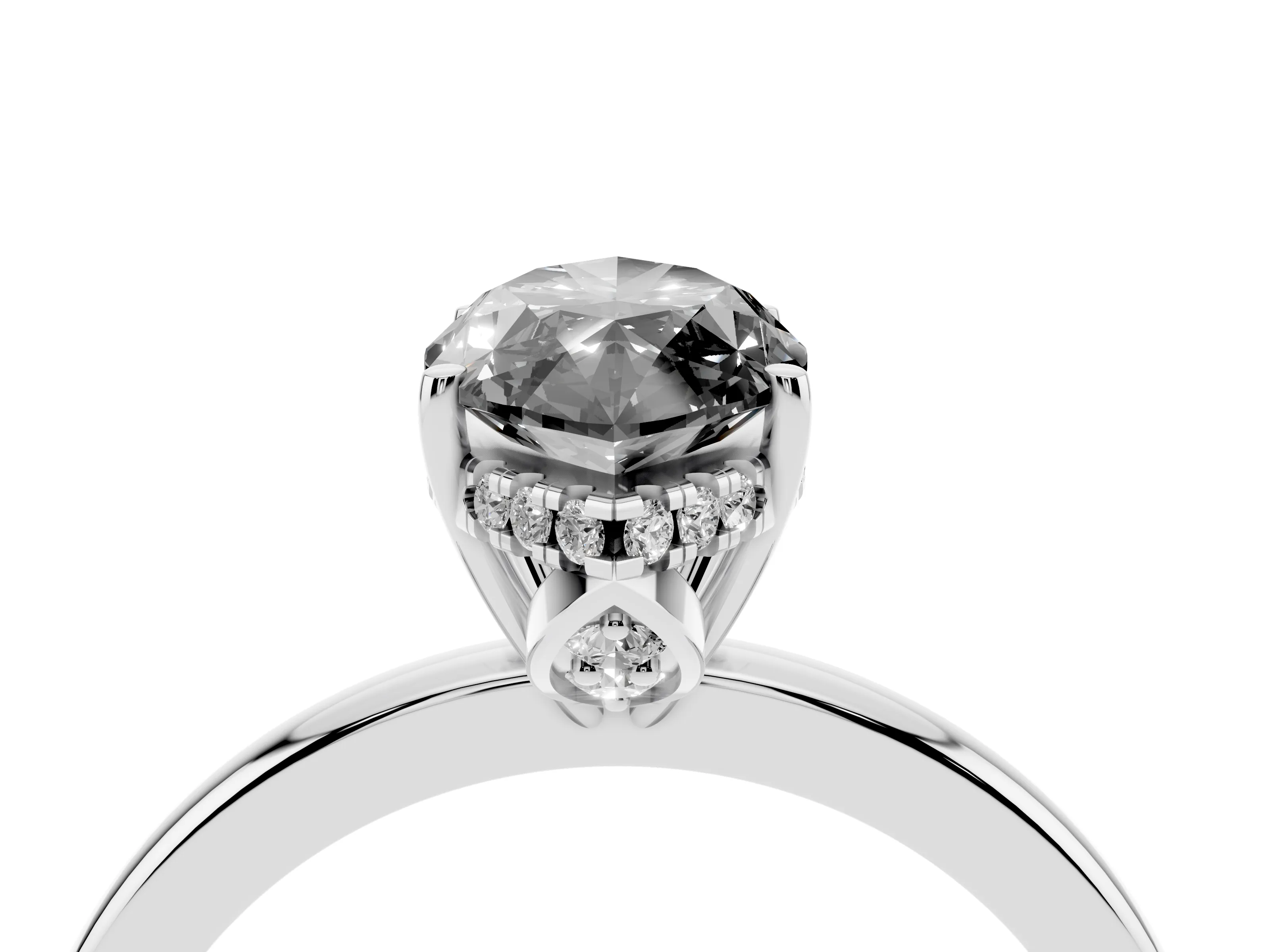 Fancy Black Marquise Cut Diamond Solitaire Ring Set in White gold with Plain Band and Prong Setting