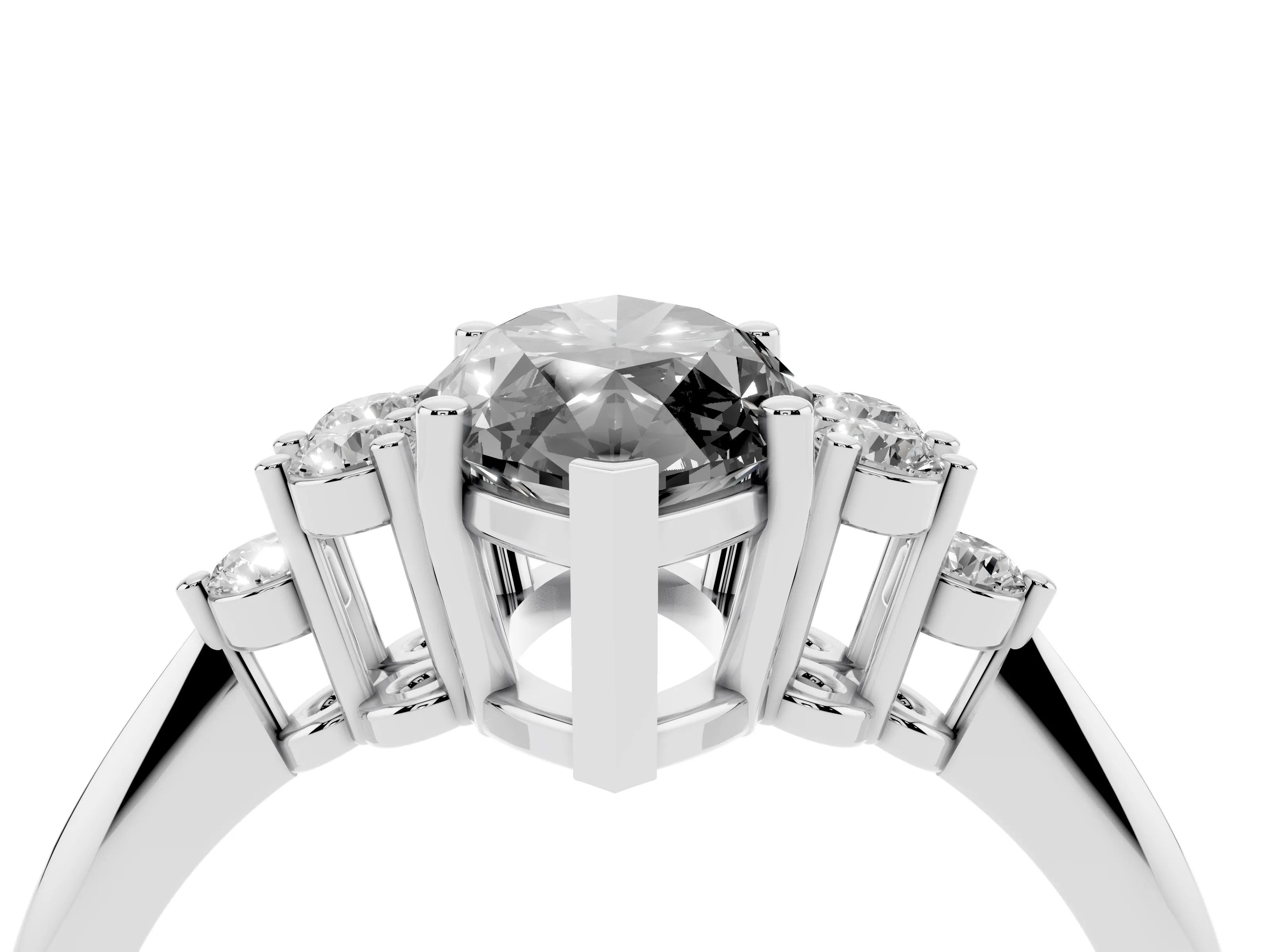 Fancy Black Marquise Cut Diamond Cluster Ring Set in Silver with Plain Band and Prong Setting