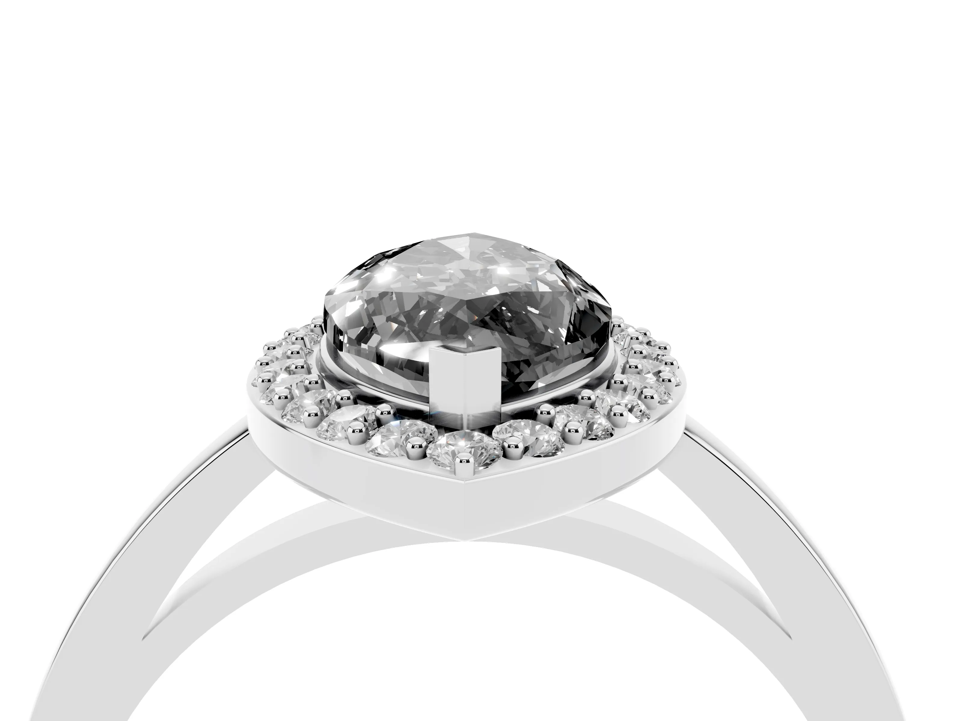 Fancy Black Marquise Cut Diamond Halo Ring Set in White gold with Solitaire Band and Prong Setting