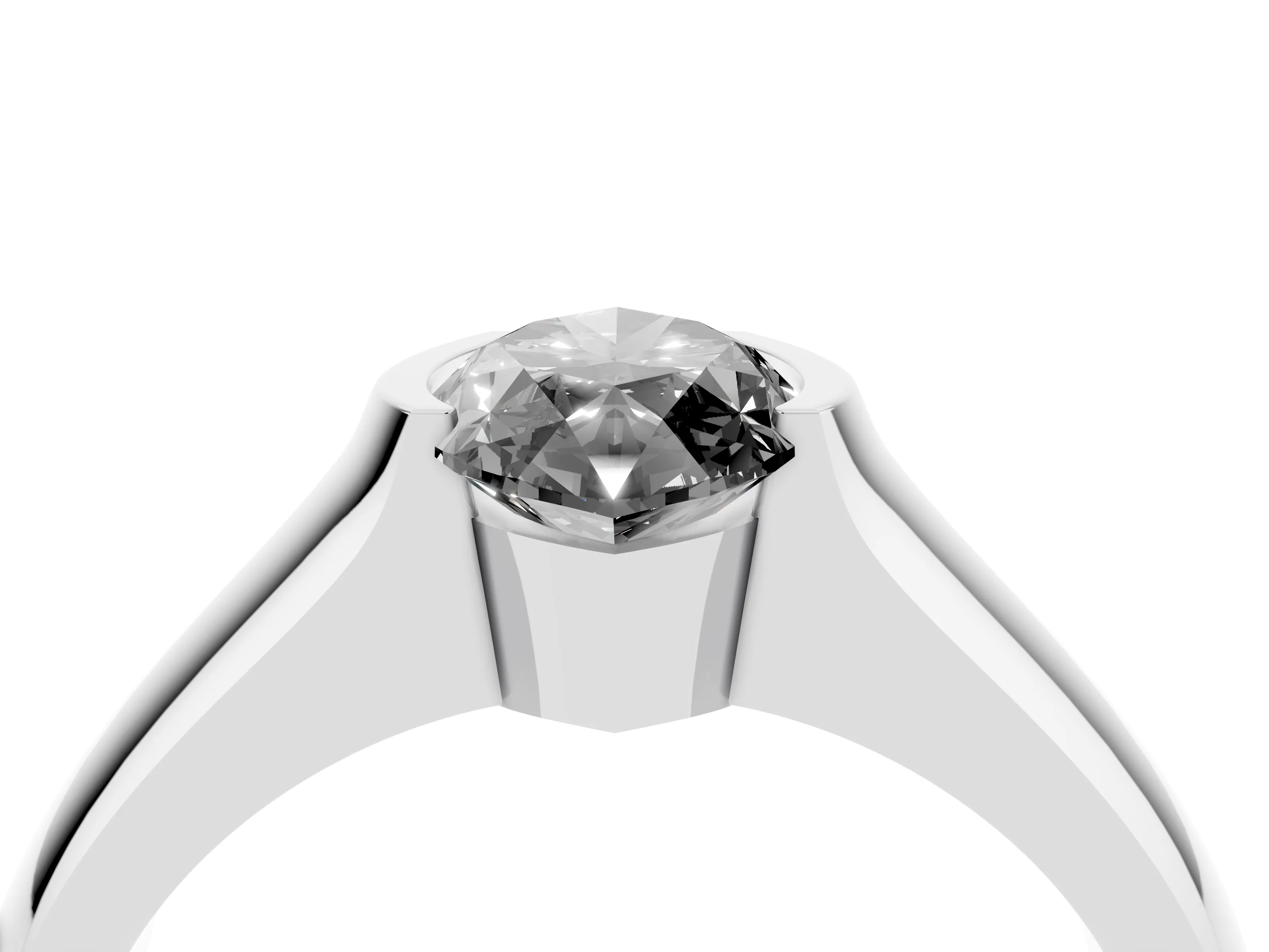Fancy Black Marquise Cut Diamond Bezel Solitaire Ring Set in White gold with Wide Band