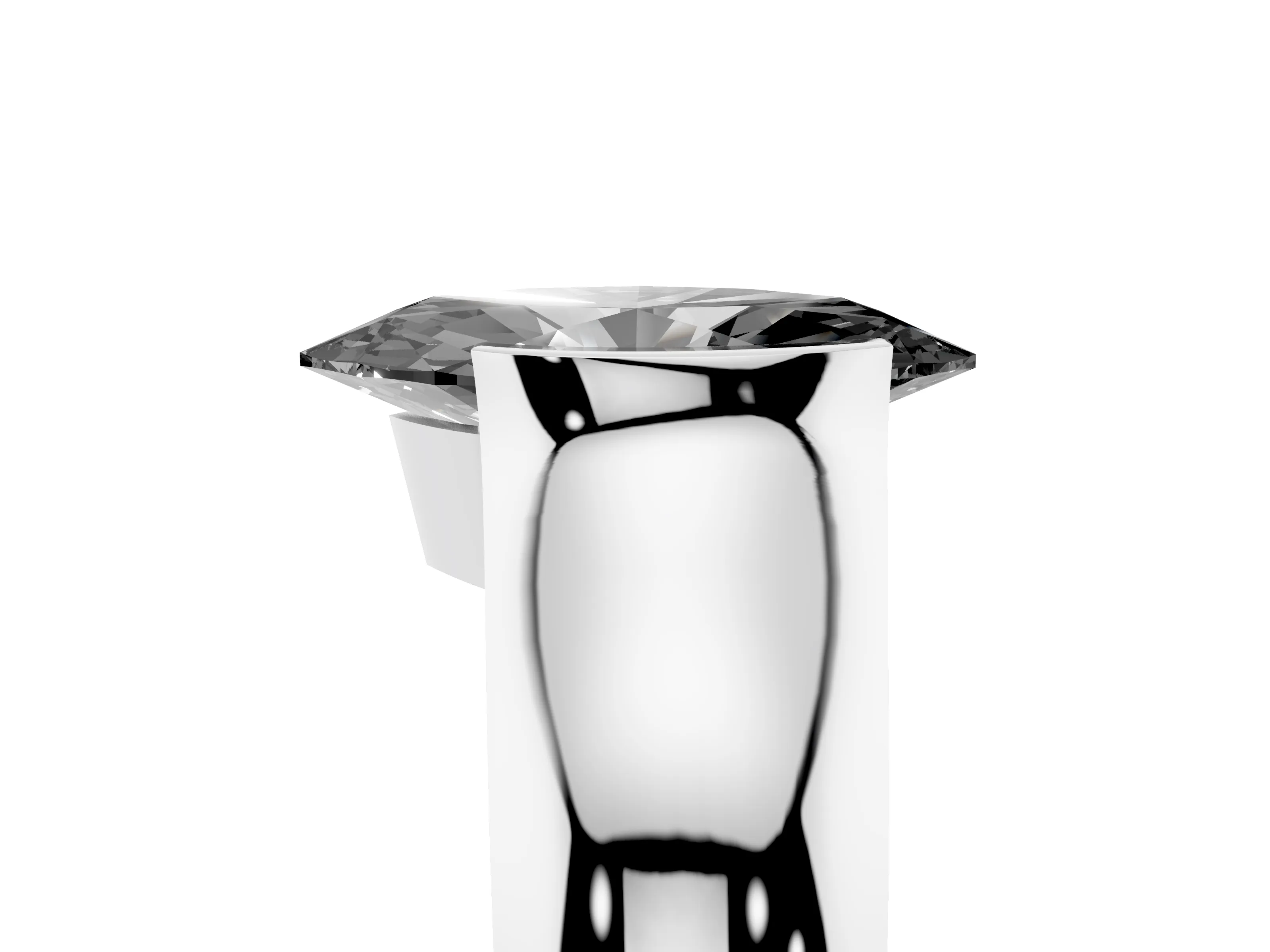 Fancy Black Marquise Cut Diamond Bezel Solitaire Ring Set in White gold with Wide Band