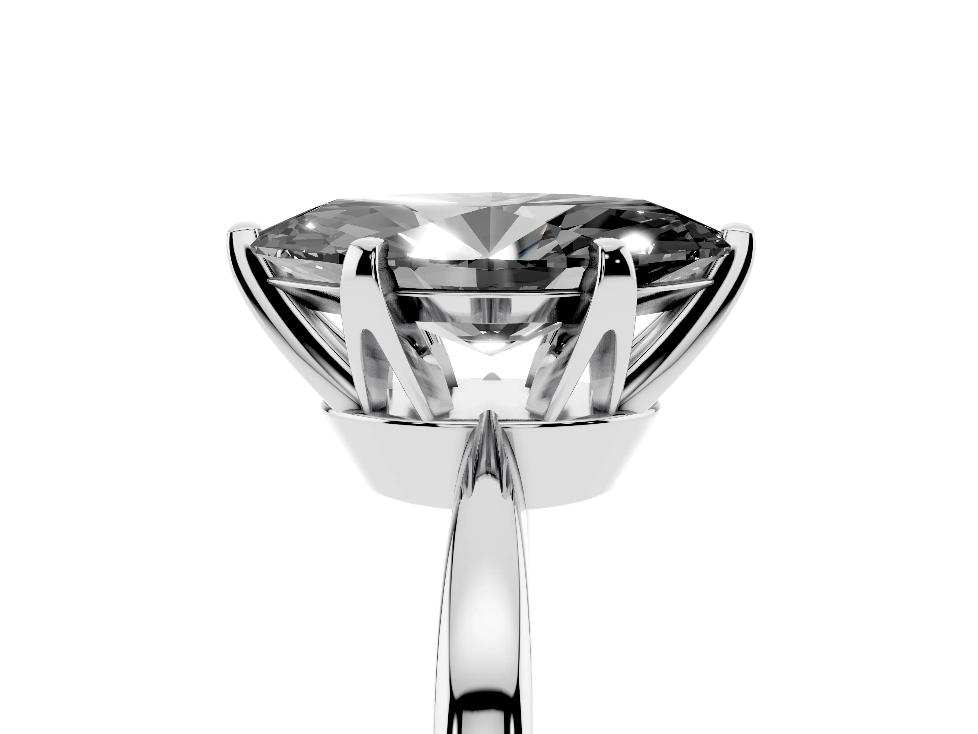 Fancy Black Marquise Cut Diamond Solitaire Engagement Ring Set in Platinum with Slim Tapered Solitaire Band