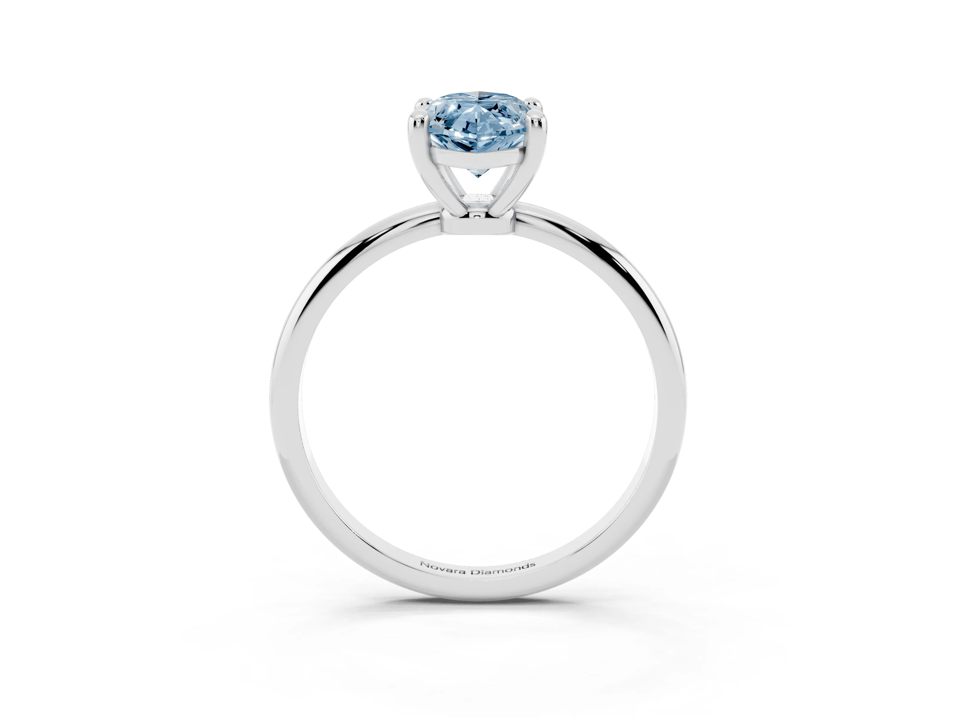 Fancy Blue Marquise Cut Diamond Solitaire Ring Set in Platinum with Secure Prong Setting on a Classic Band