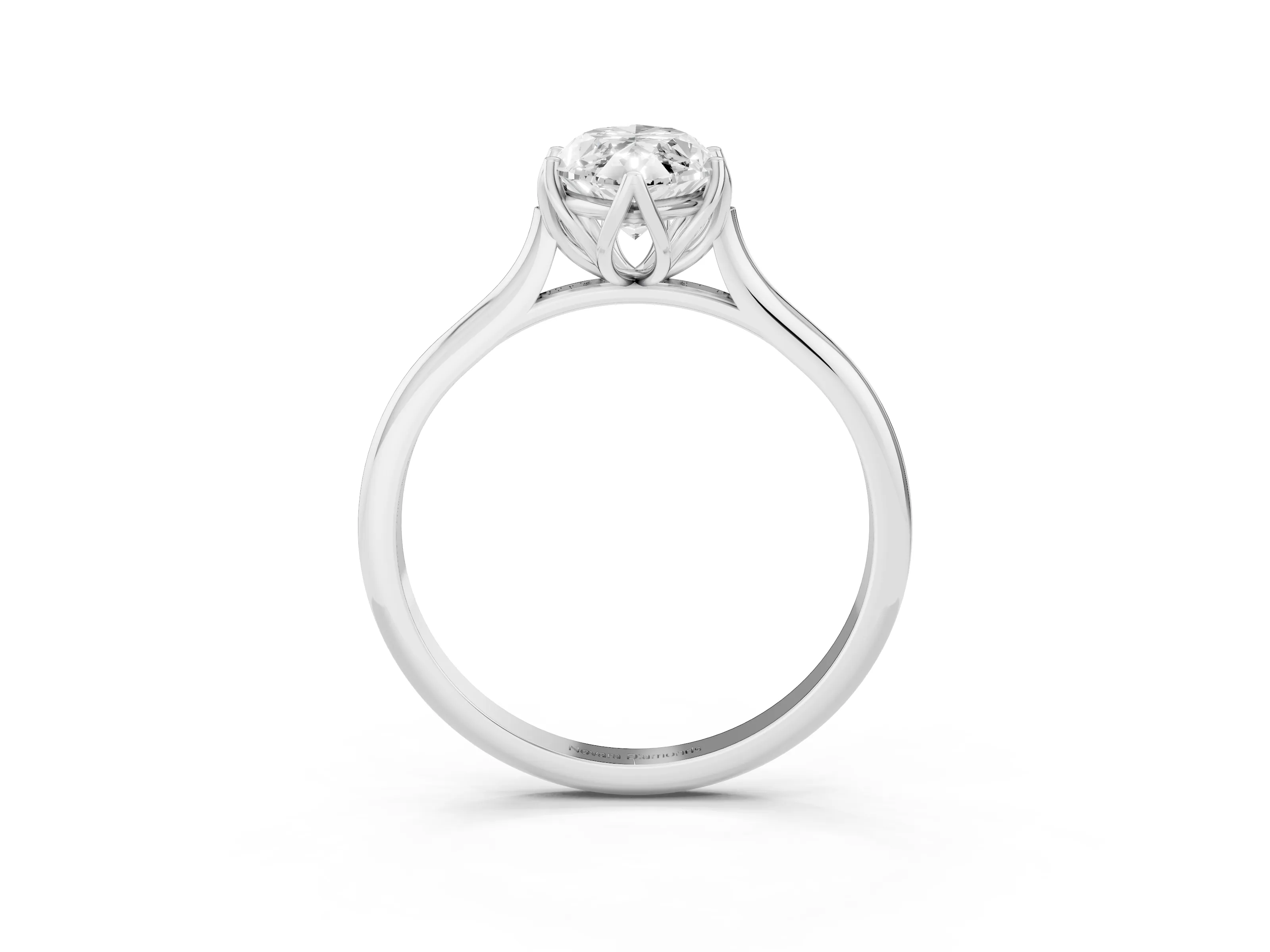 Marquise Cut Diamond Solitaire Cathedral Ring Set in Platinum with Prong Setting