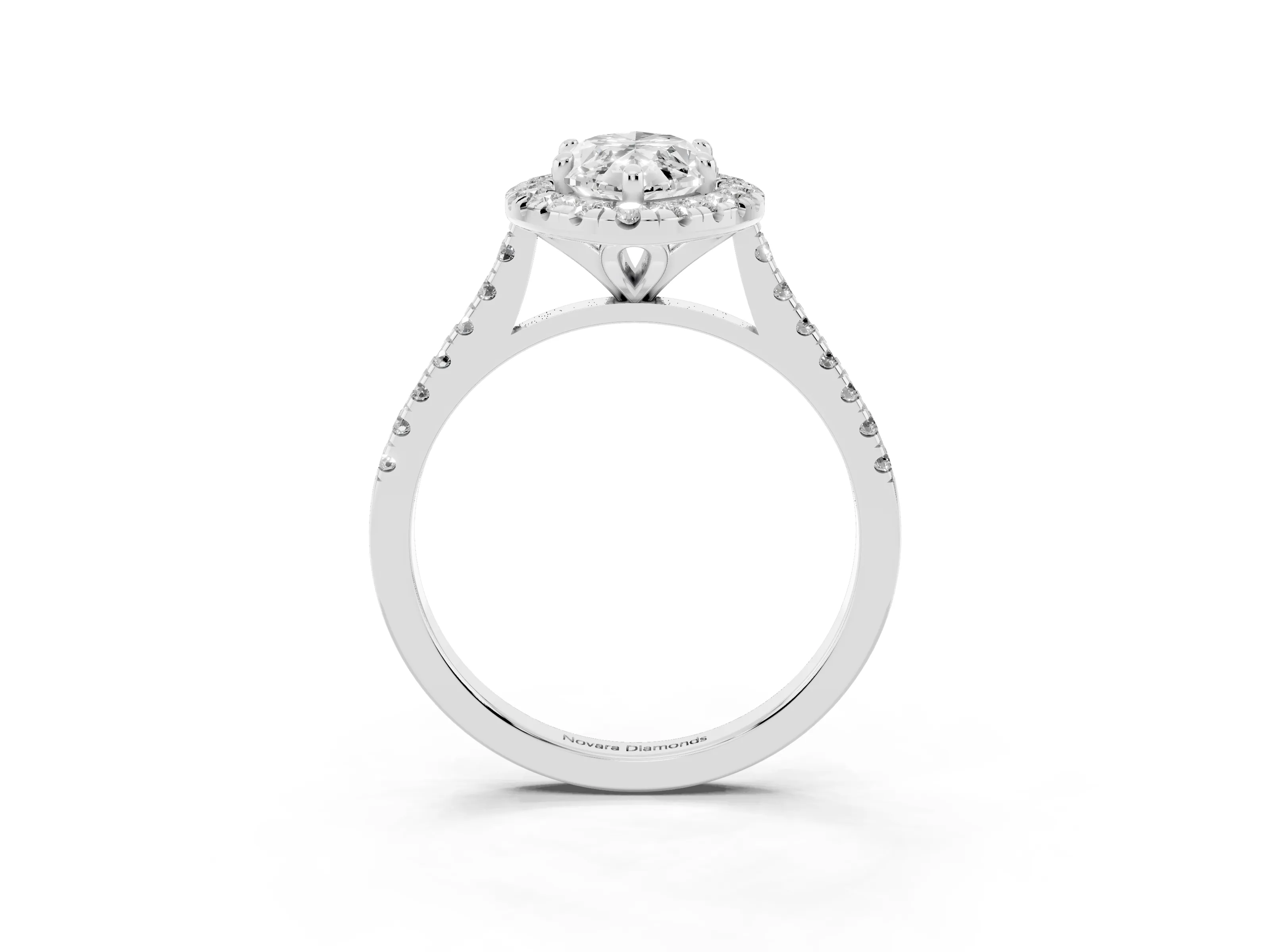 Marquise Cut Diamond Cushion Halo Ring Set in Platinum with Pavé Band