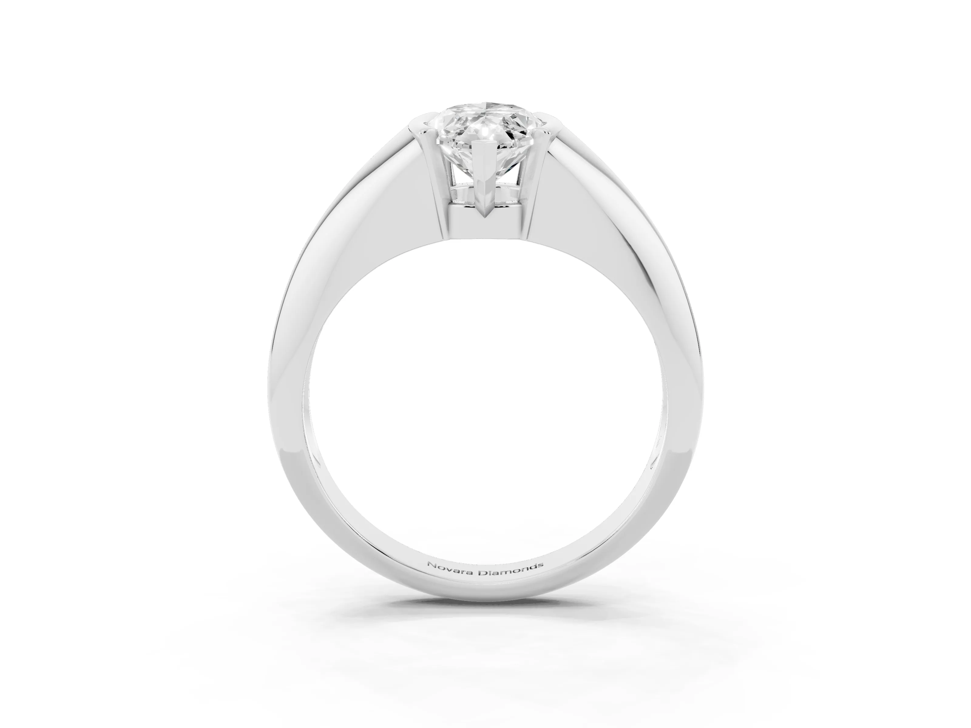 Marquise Cut Diamond Solitaire Tension Set Ring Set in Silver