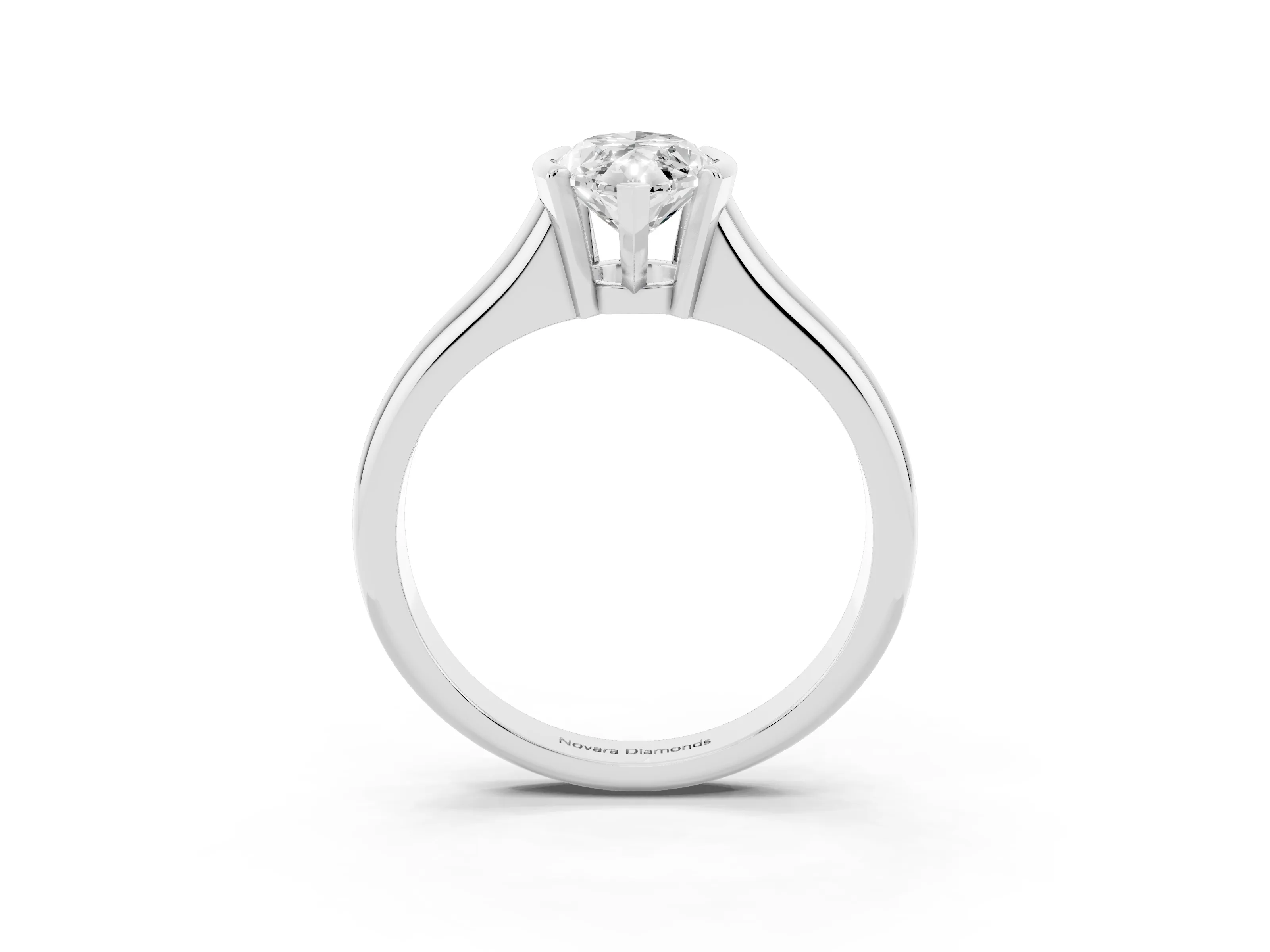 Marquise Cut Diamond Solitaire Tension Set Ring Set in White gold with Split Shank Band