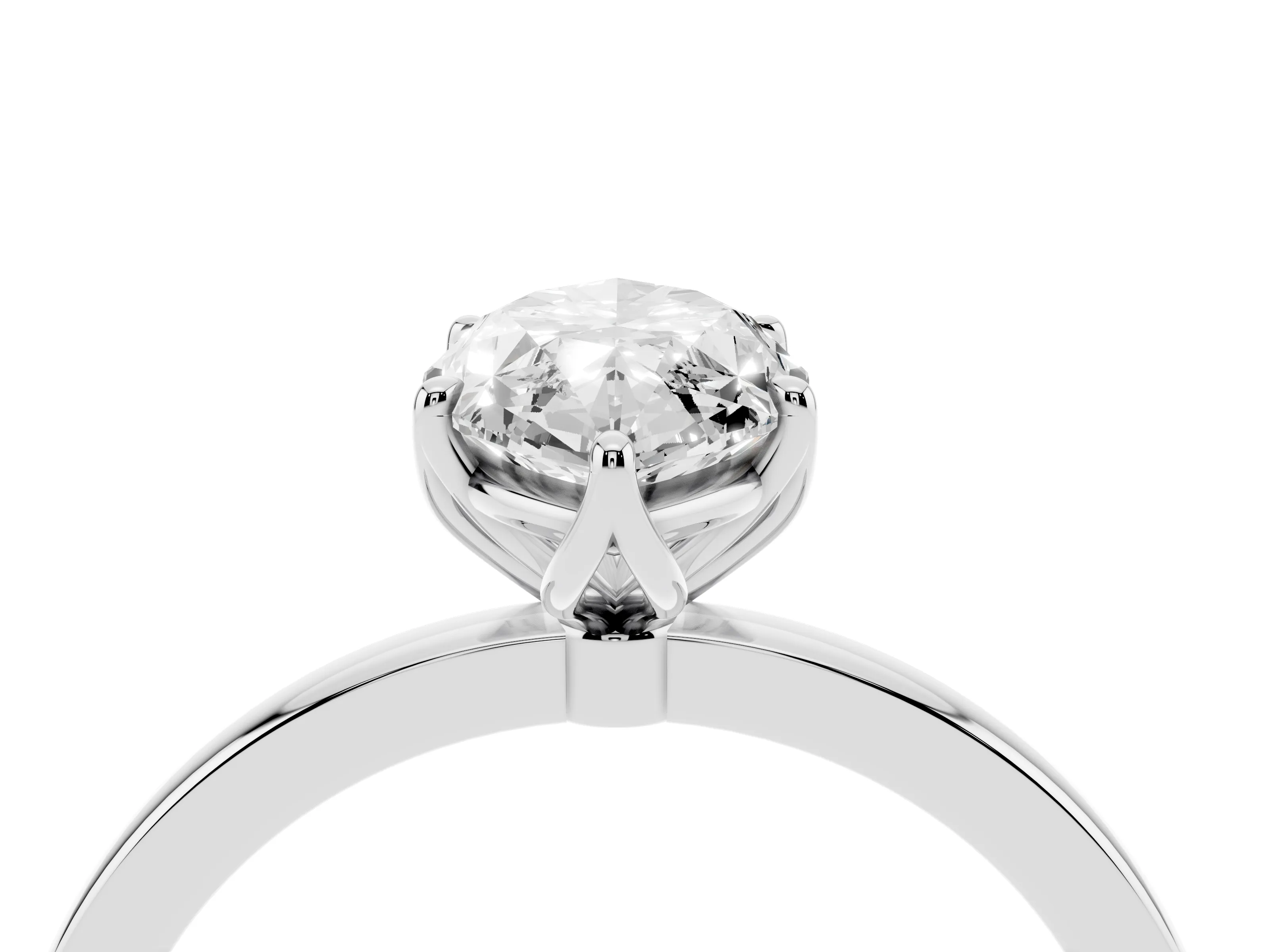 Marquise Cut Diamond Solitaire Ring Set in White gold with Prong Setting and Thin Polished Band