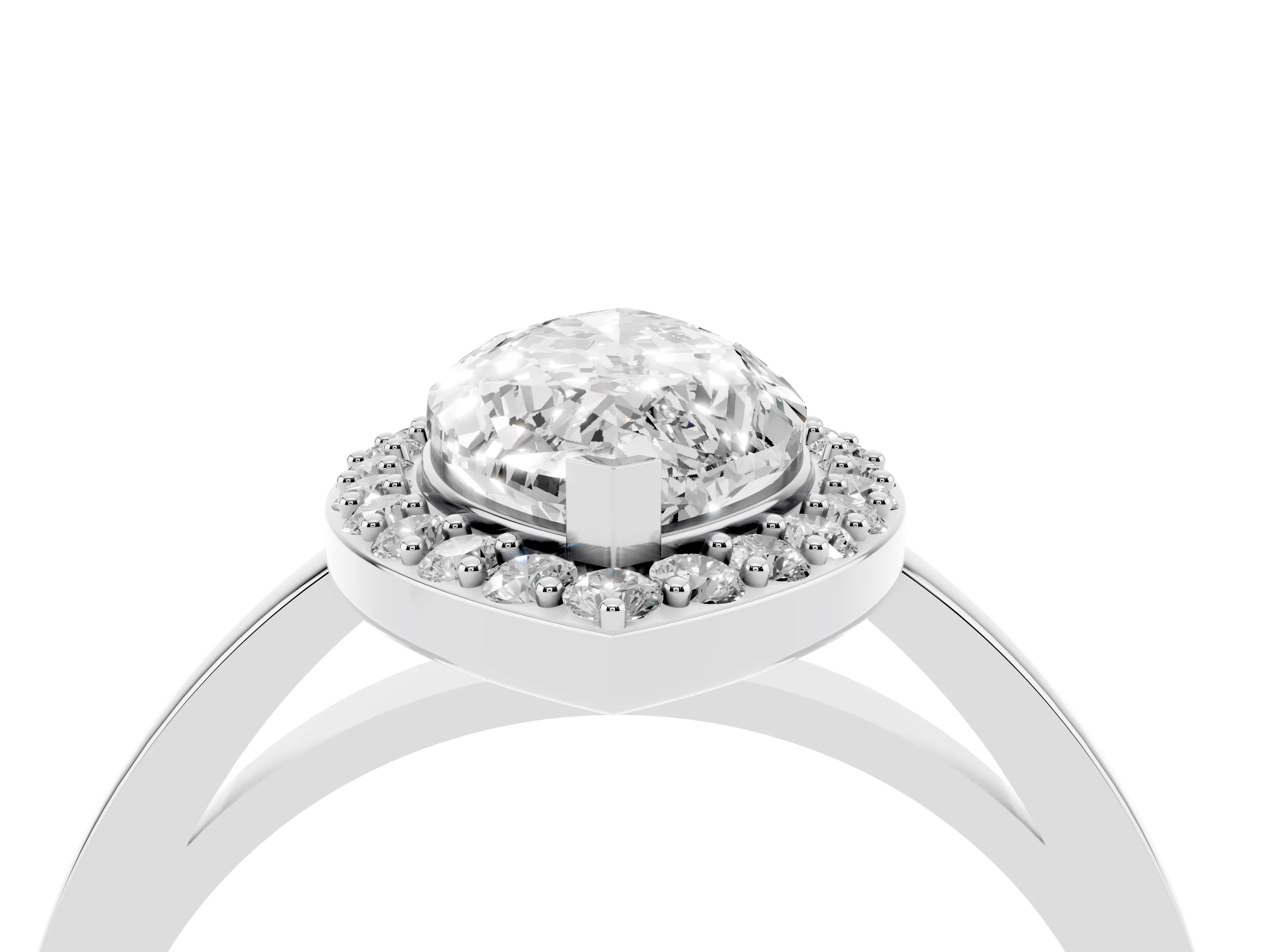 Marquise Cut Diamond Halo Ring Set in Platinum with Solitaire Band and Prong Setting
