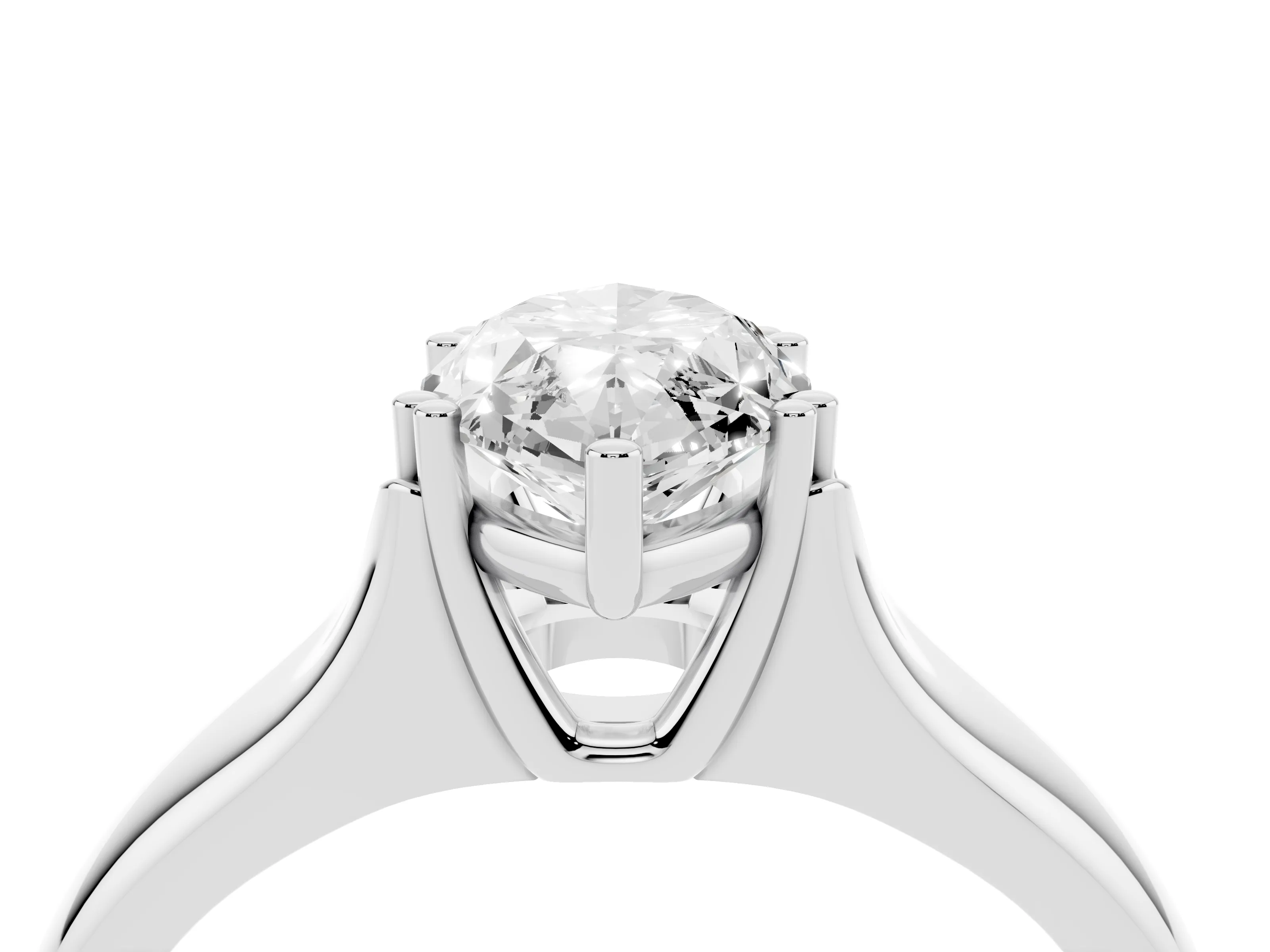Marquise Cut Diamond Solitaire Ring Set in Platinum with Wide Band and Prong Setting