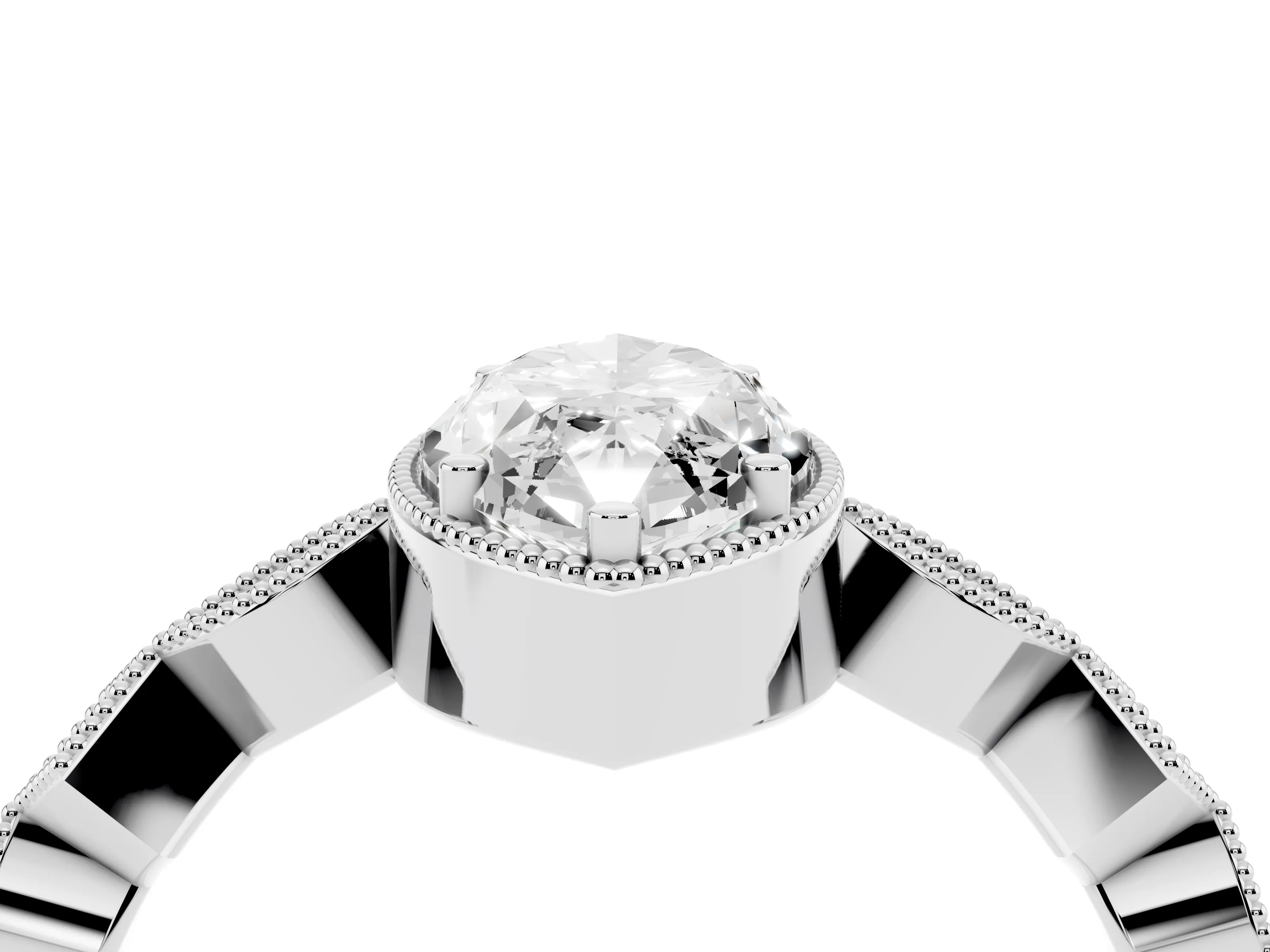 Marquise Cut Diamond Milgrain Marquise Twist Band Ring Set in Platinum with Prong Setting