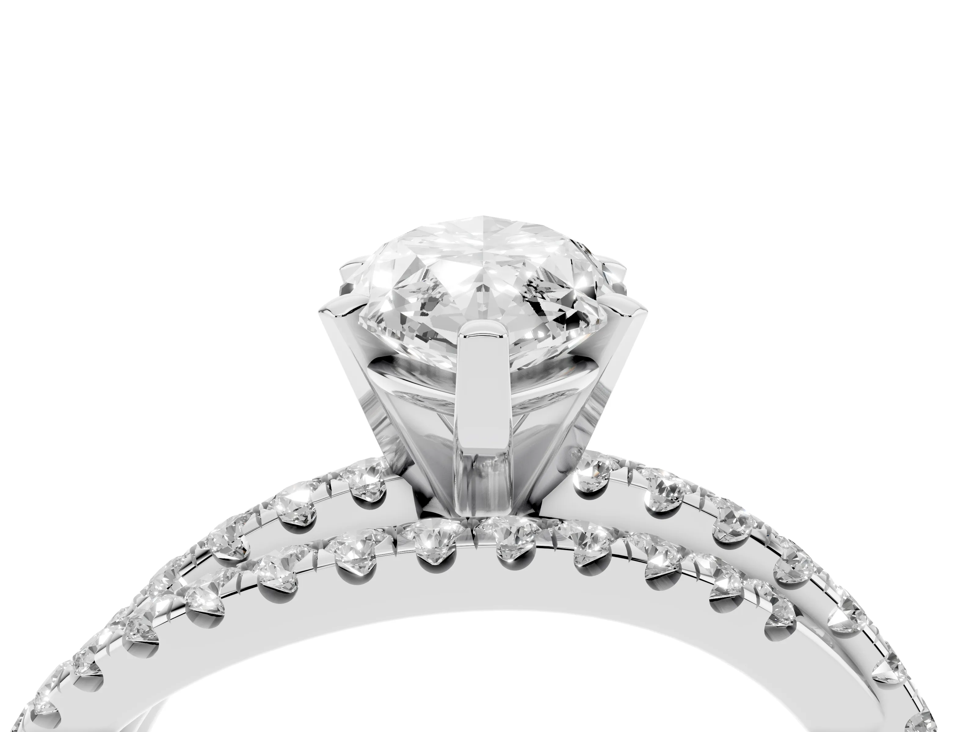 Marquise Cut Diamond Solitaire Twist Band Ring Set in Silver with Pavé Setting and Prong Head