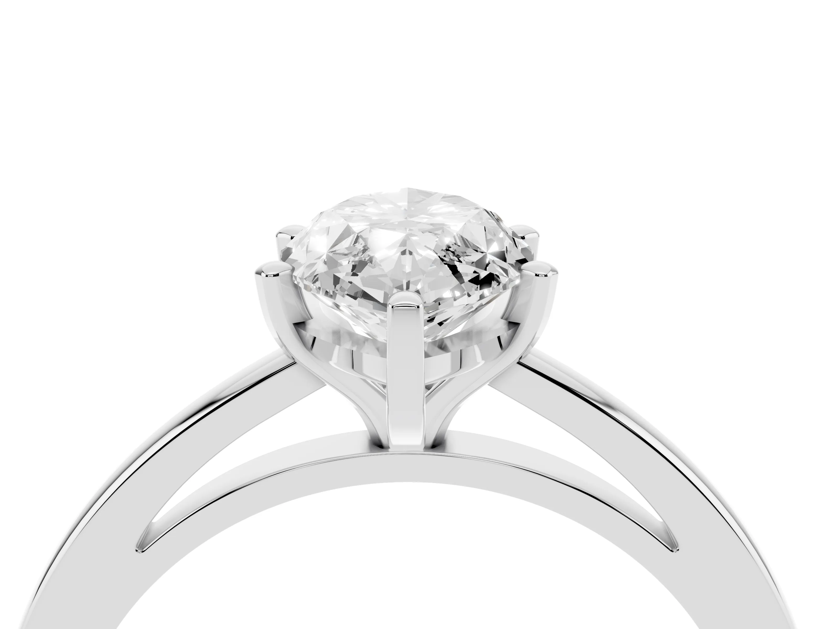 Marquise Cut Diamond Solitaire Engagement Ring Set in Platinum with Prong Setting on a Classic Band