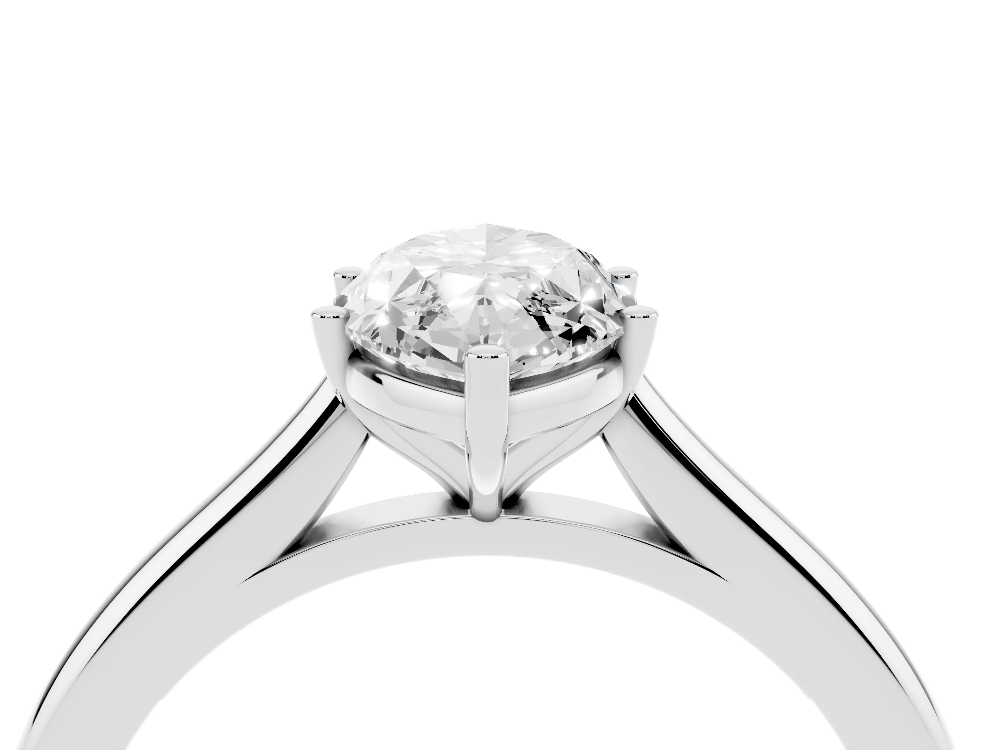 Marquise Cut Diamond Solitaire Ring Set in Silver with Cathedral Band and Prong Setting