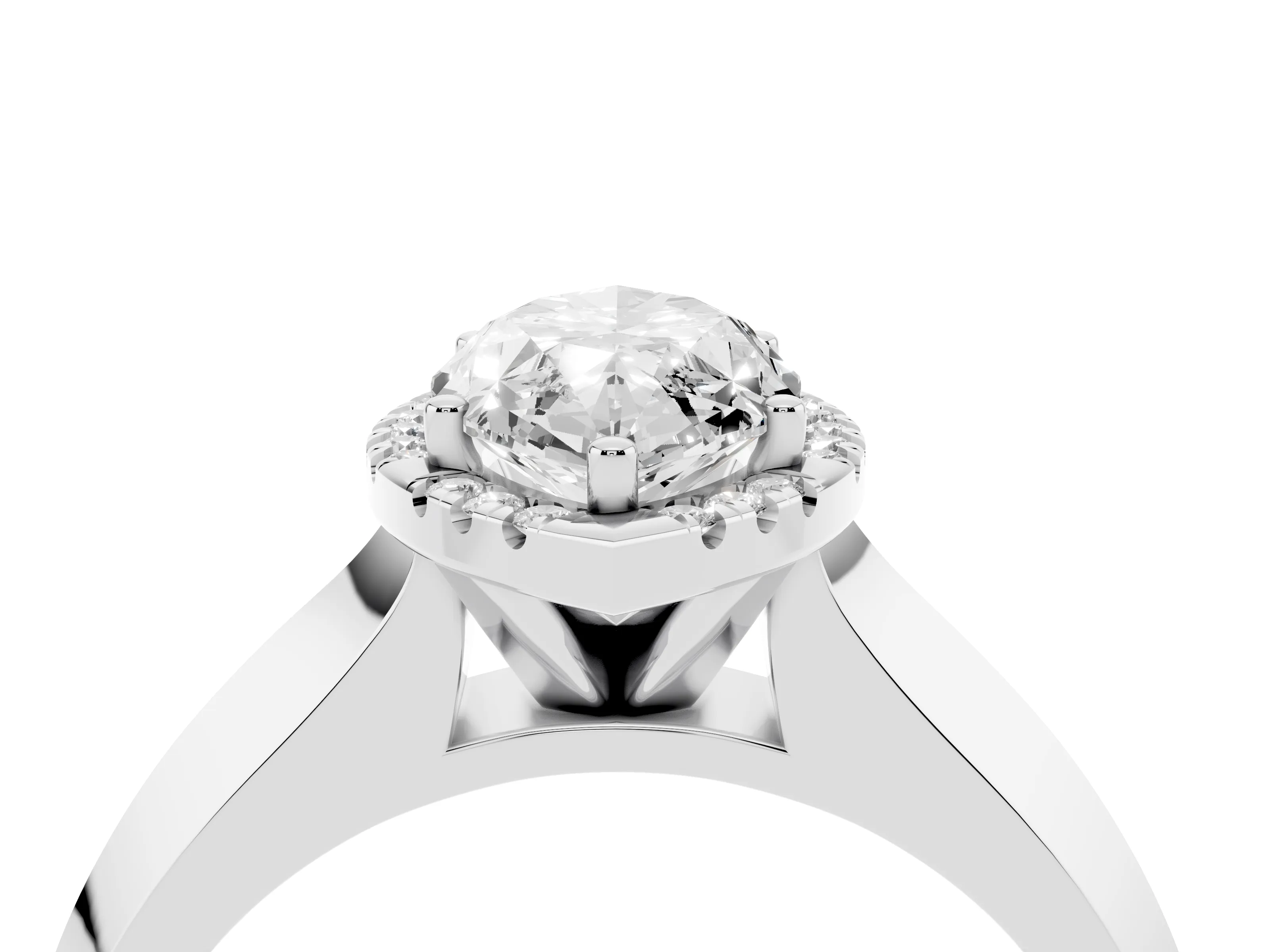 Marquise Cut Diamond Halo Ring Set in Platinum with Cathedral Band and Prong Setting
