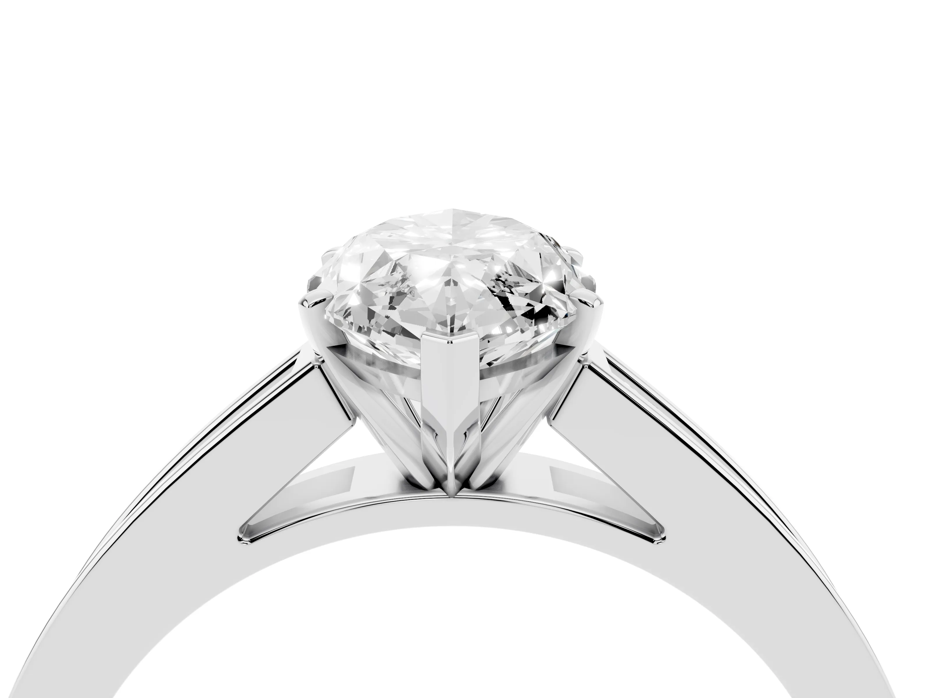 Marquise Cut Diamond Solitaire Ring Set in Platinum with Channel-Set Band and Prong Setting