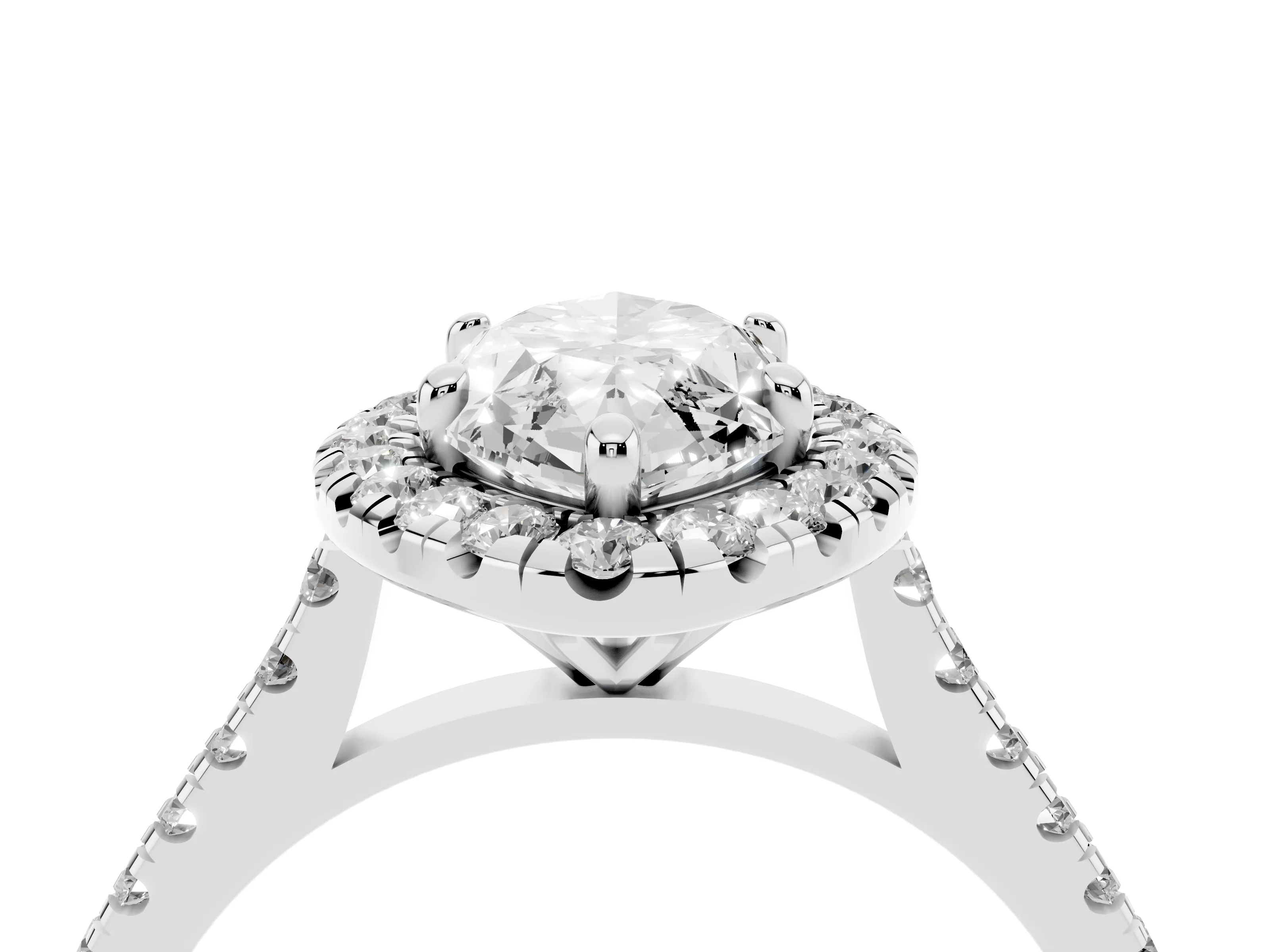 Marquise Cut Diamond Cushion Halo Ring Set in Platinum with Pavé Band