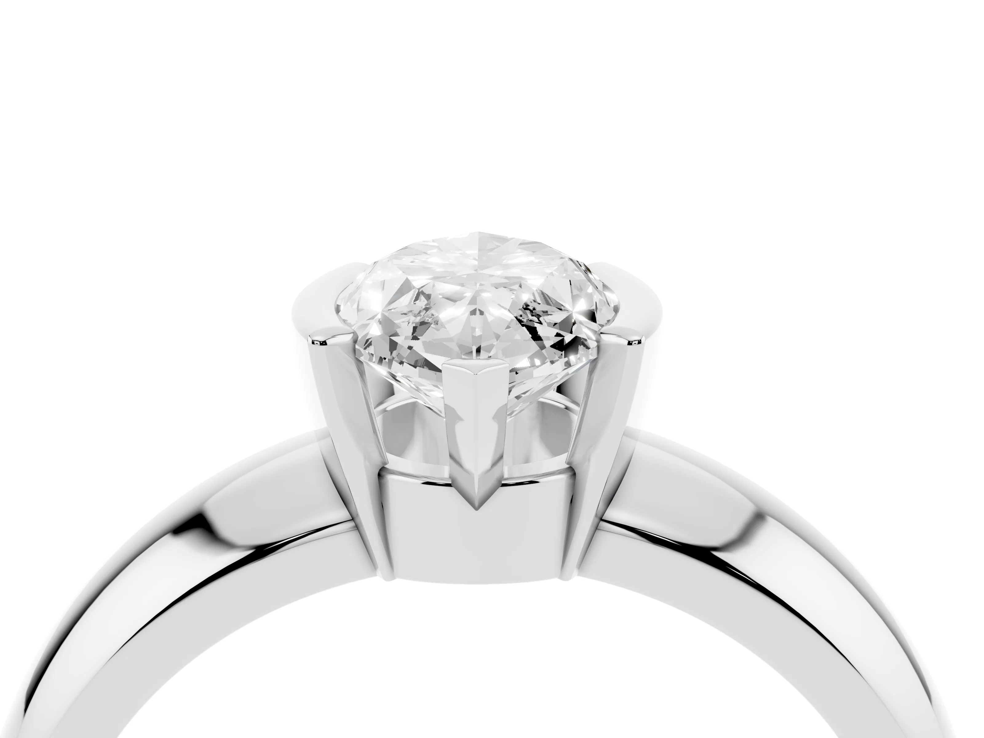 Marquise Cut Diamond Solitaire Tension Set Ring Set in White gold with Wide Band