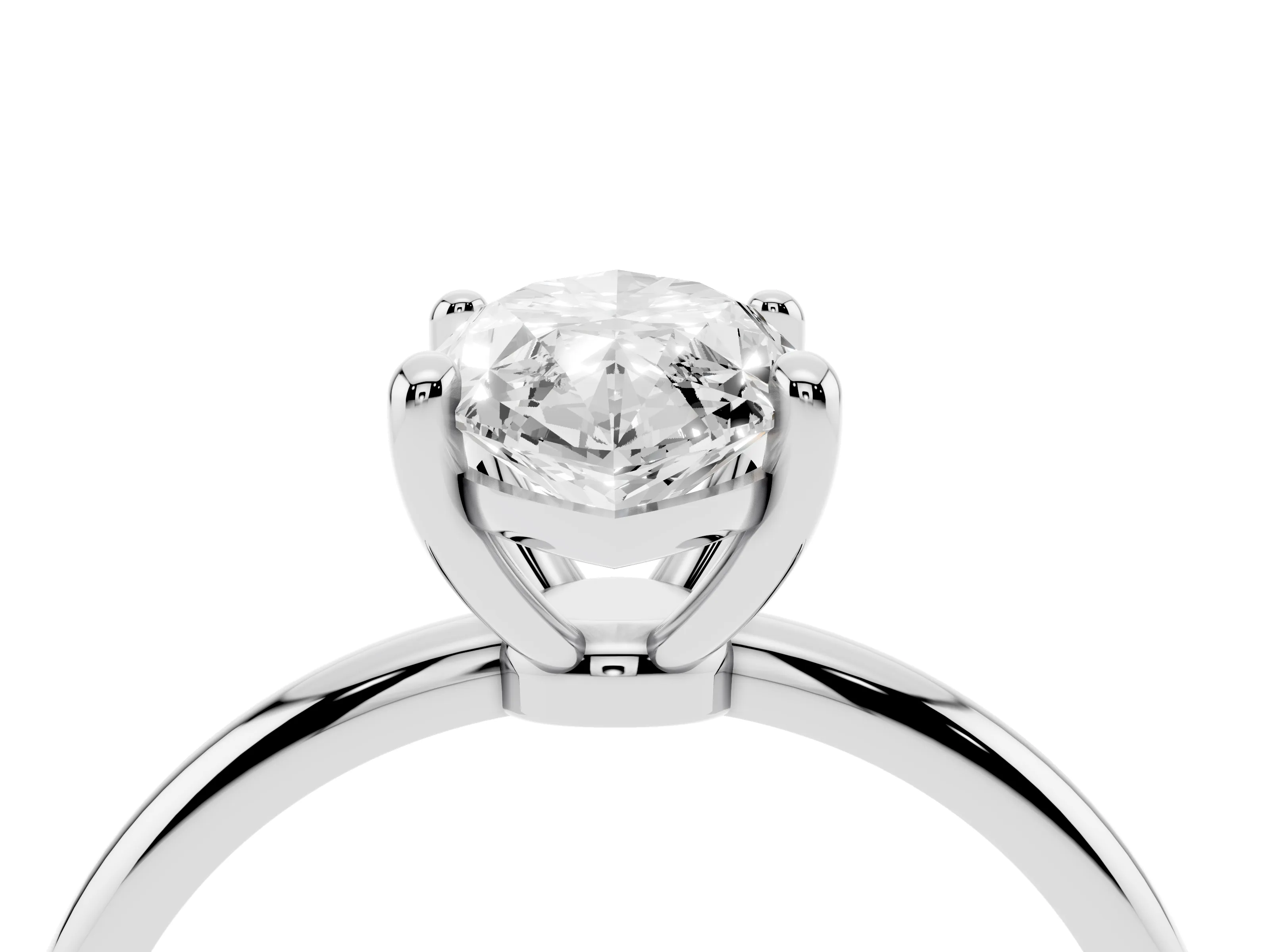 Marquise Cut Diamond Solitaire Ring Set in Silver with Secure Prong Setting on a Classic Band