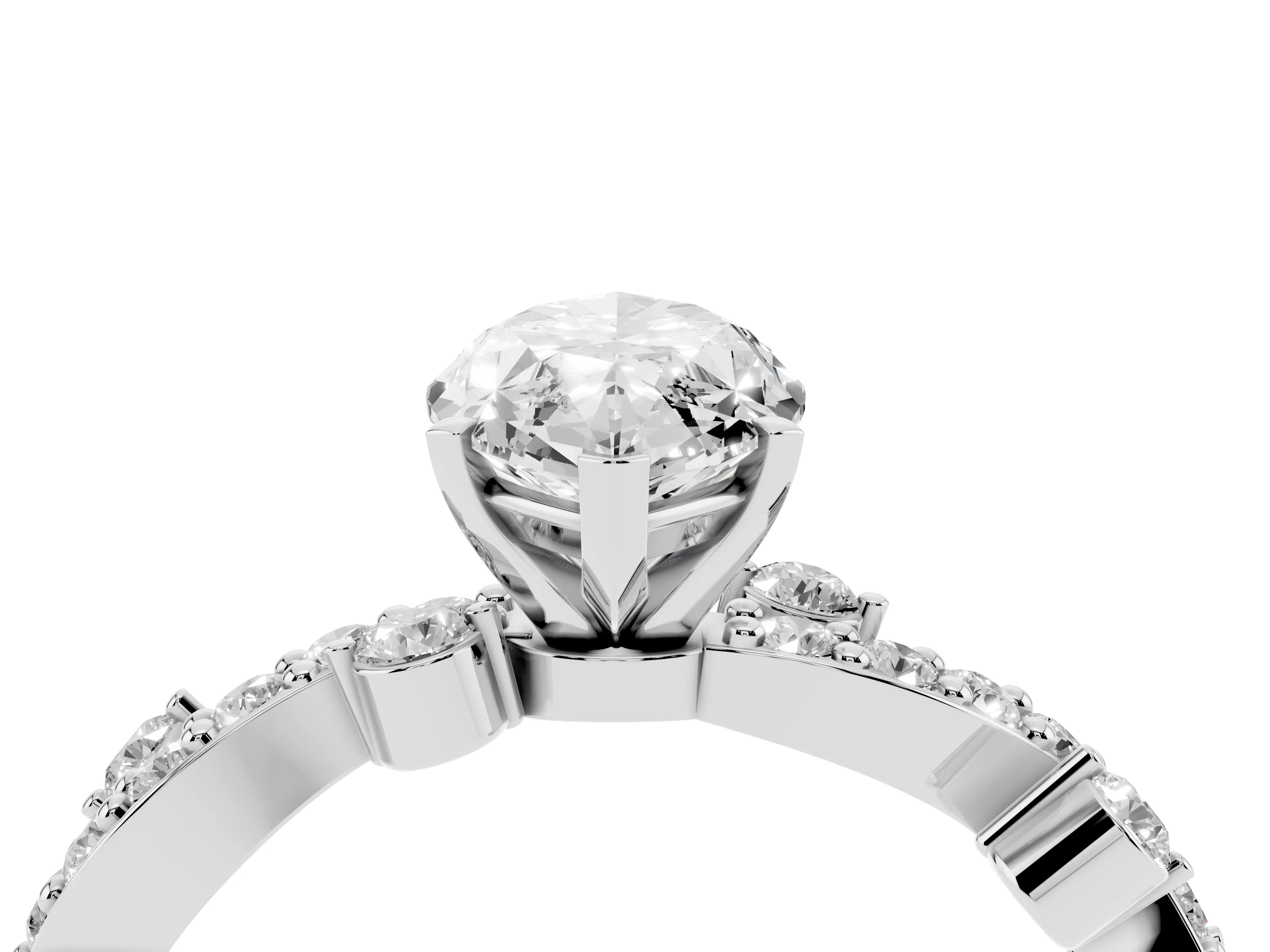 Marquise Cut Diamond Solitaire Twisted Band Set in Silver with Pavé Setting