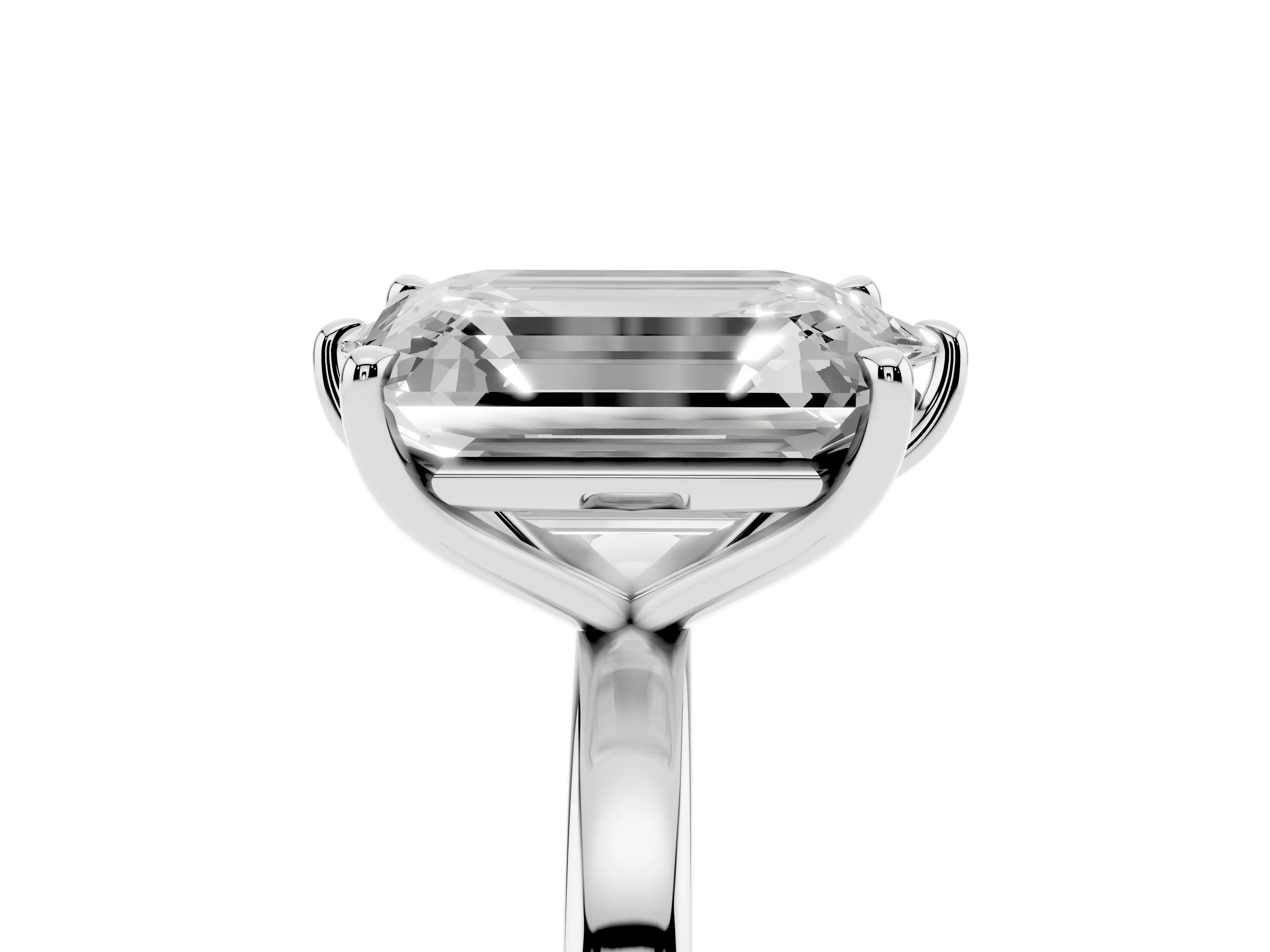 Marquise Cut and Emerald Cut Toi Moi Ring Set in White gold with Prong Setting