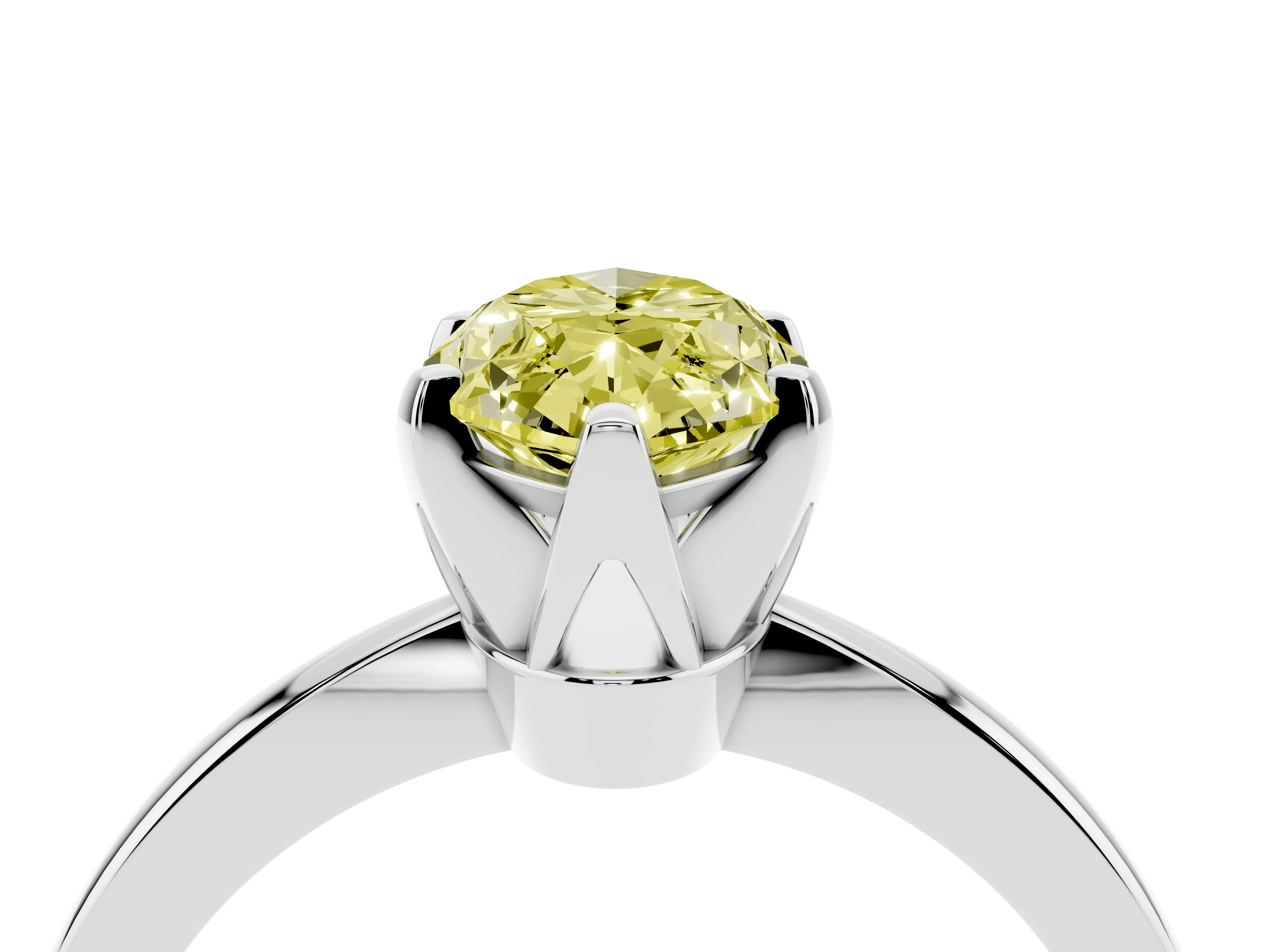 Fancy Yellow Marquise Cut Diamond Solitaire Engagement Ring Set in Silver with Slim Tapered Solitaire Band