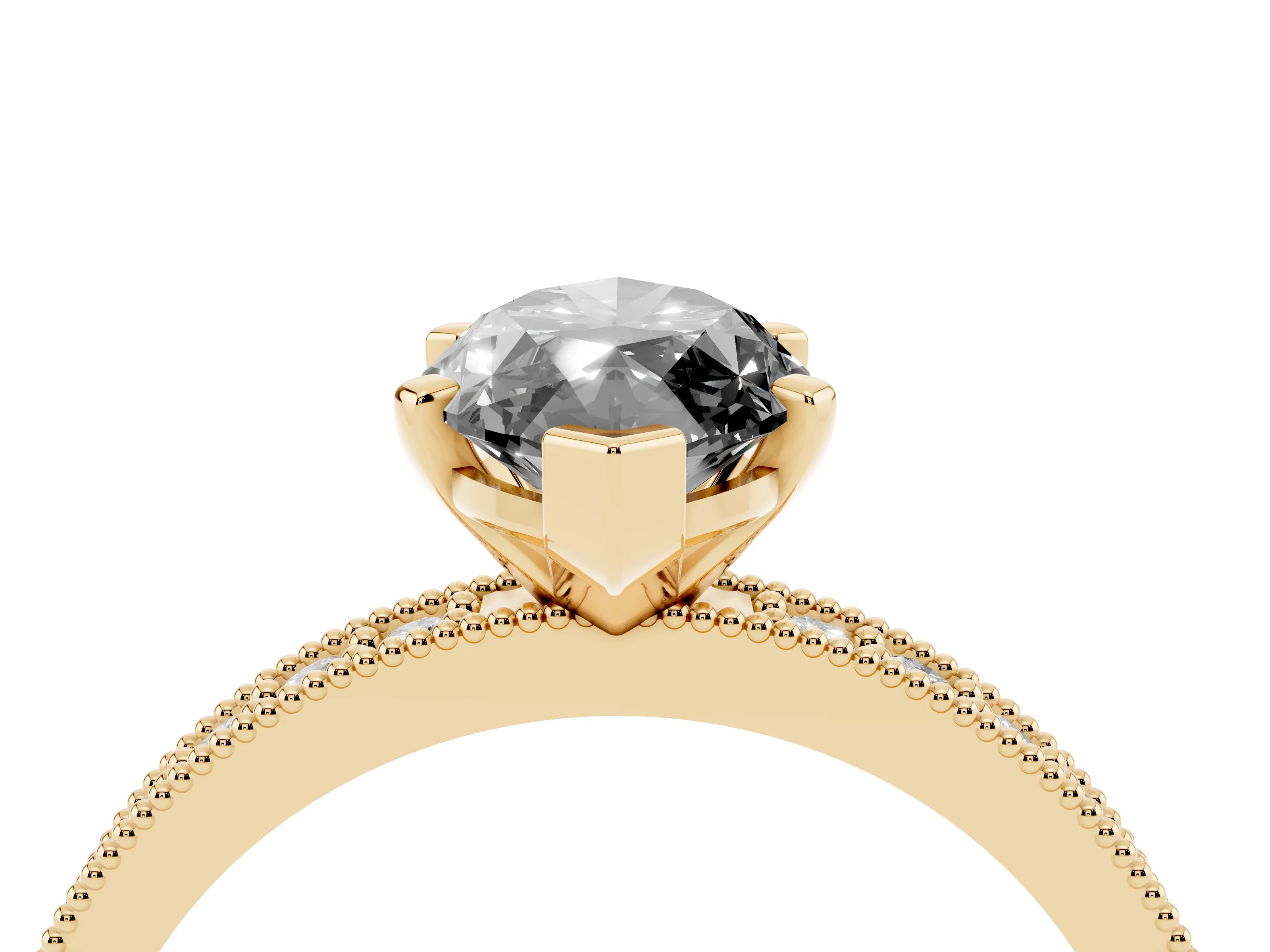 Fancy Black Marquise Cut Diamond Milgrain Pavé Engagement Ring Set in Yellow gold with Prong Setting