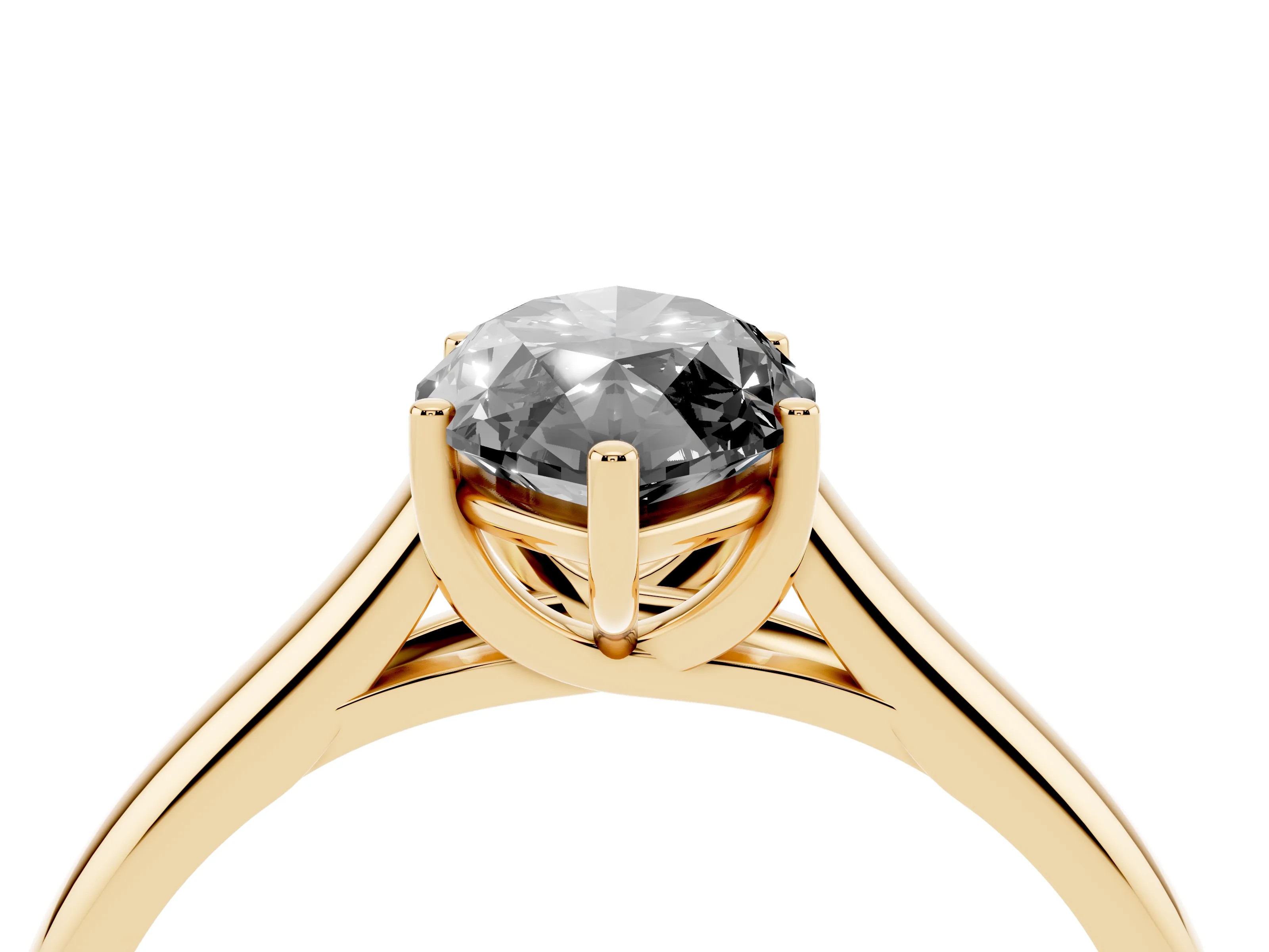 Fancy Black Marquise Cut Diamond Solitaire Engagement Ring Set in Yellow gold with Subtly Tapered Band and Prong Setting