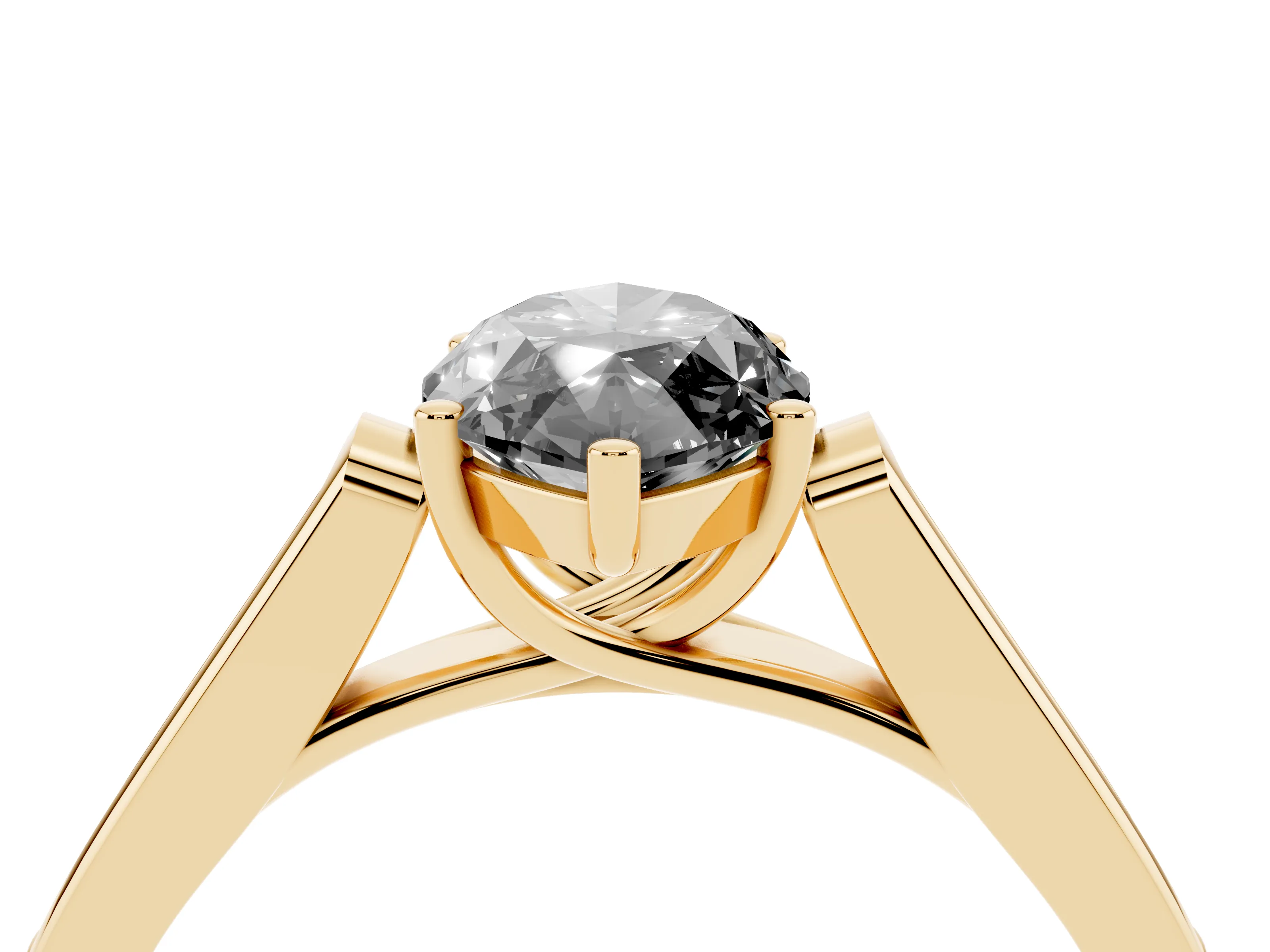 Fancy Black Marquise Cut Diamond Solitaire Cathedral Engagement Ring Set in Yellow gold with Channel-Set Band and Prong Setting