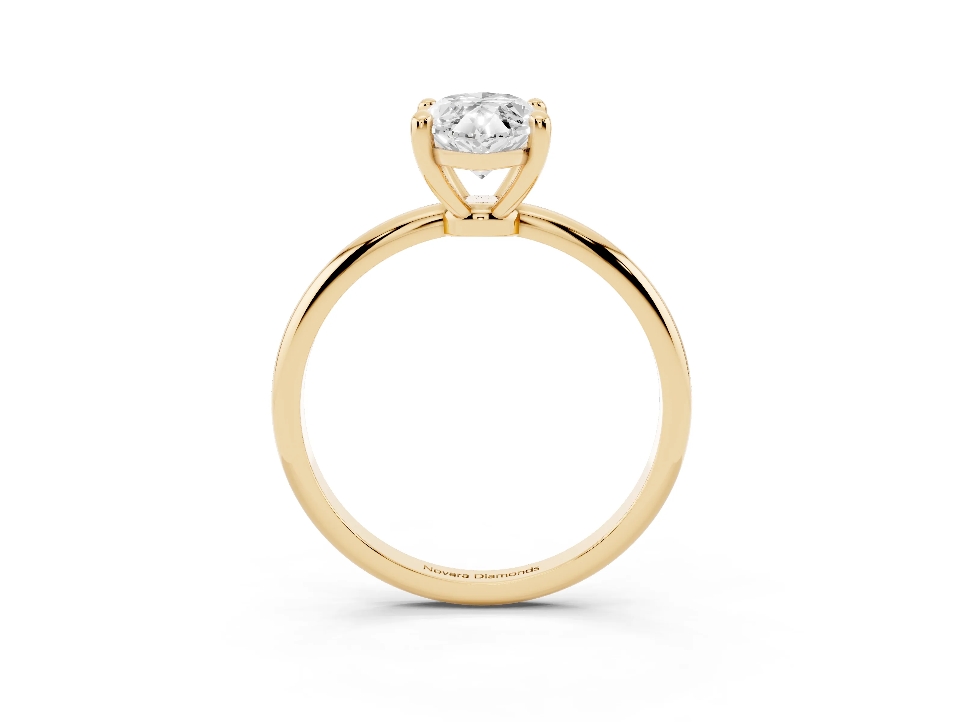Marquise Cut Diamond Solitaire Ring Set in Yellow gold with Secure Prong Setting on a Classic Band